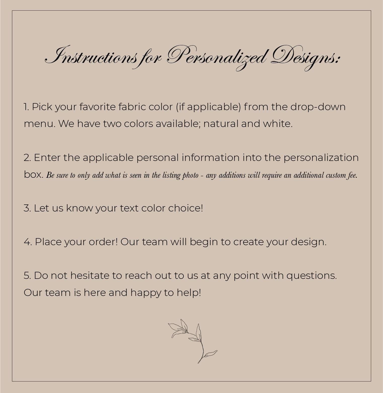 Personalized Birth Stats Pillow: Floral Frame, Organic Cotton Nursery Decor