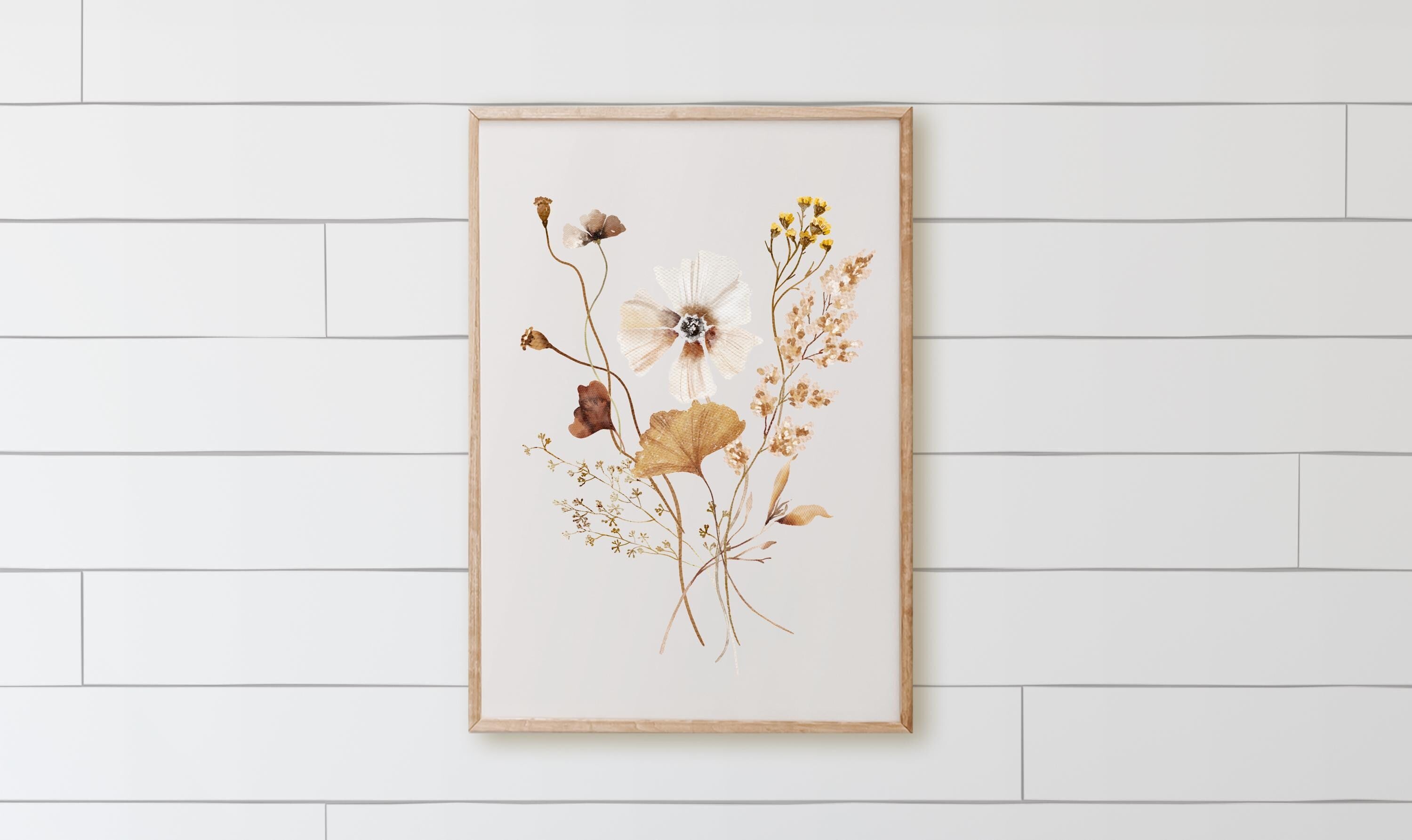 Wood Framed Sign - Autumn Wildflower Bouquet - rustic home decor, gallery wall, framed decor, farmhouse style, wall decor, housewarming gift