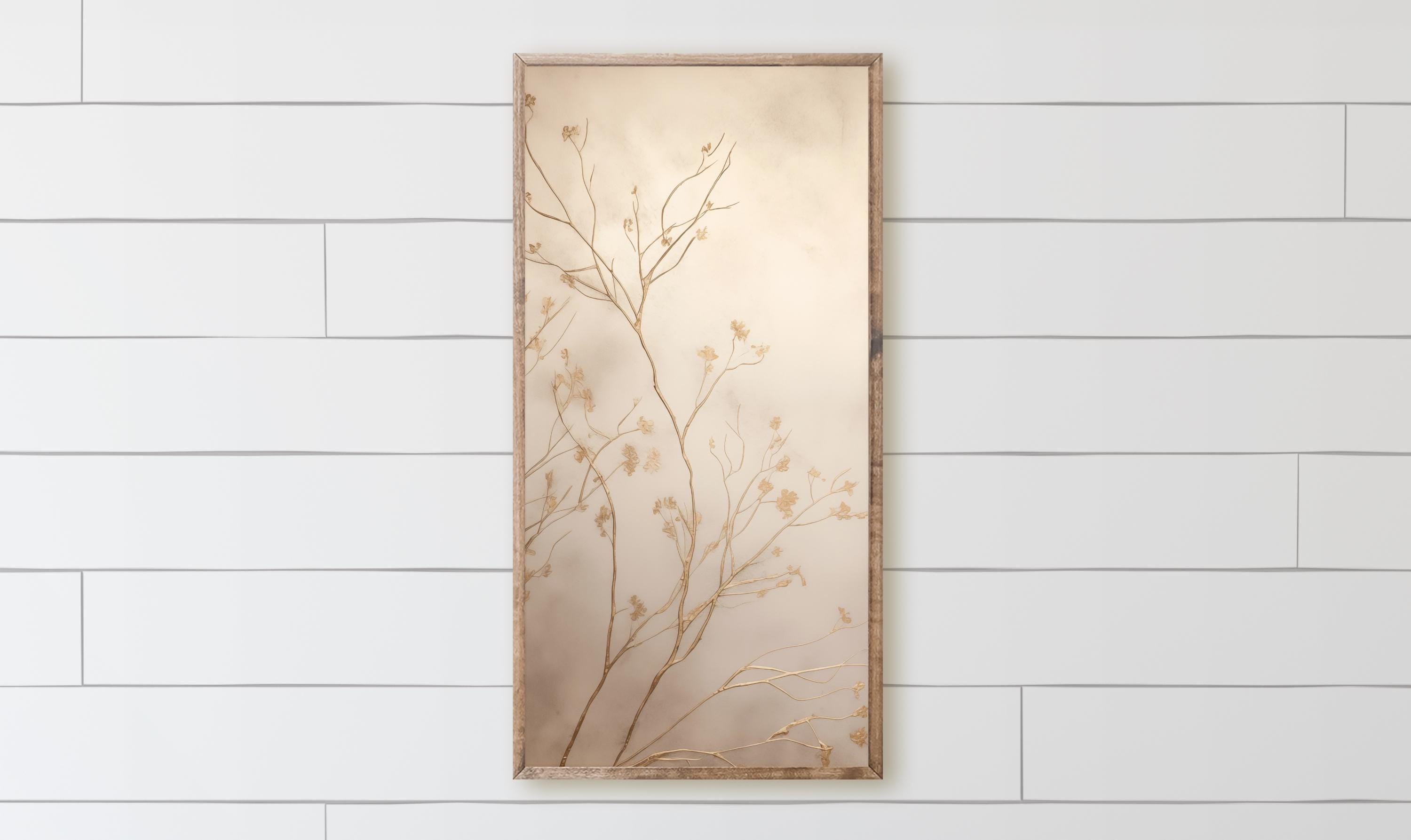 Wood Framed Sign - Golden Hour Branches - gallery wall, housewarming gift, framed decor, wall decor, wall art, decorative sign