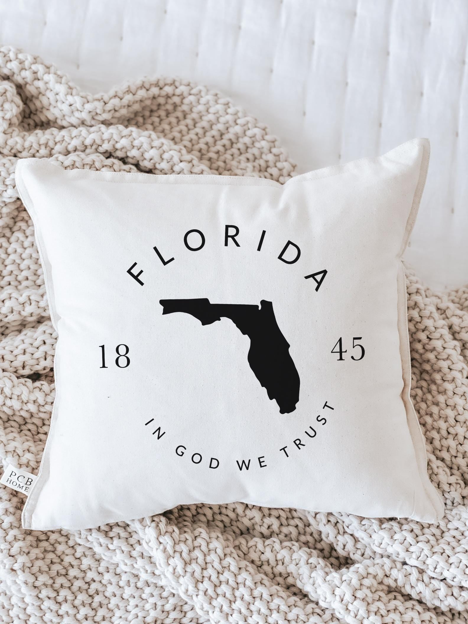 Personalized State Slogan Throw Pillow: Realtor/Housewarming Gift