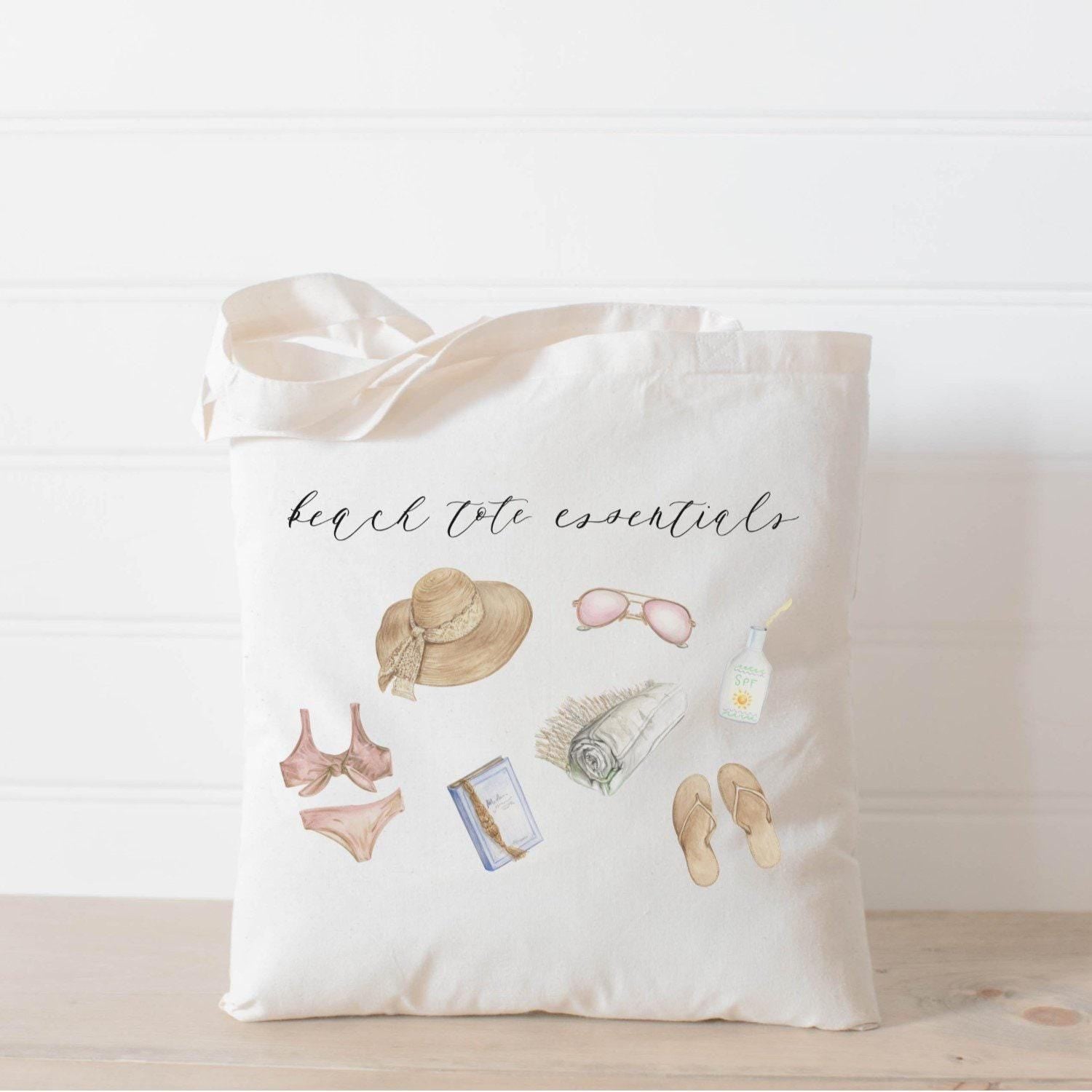 Watercolor Tote Bag - Beach Essentials, beach bag, present, housewarming gift, wedding favor, bridesmaid gift, women's gift, watercolor