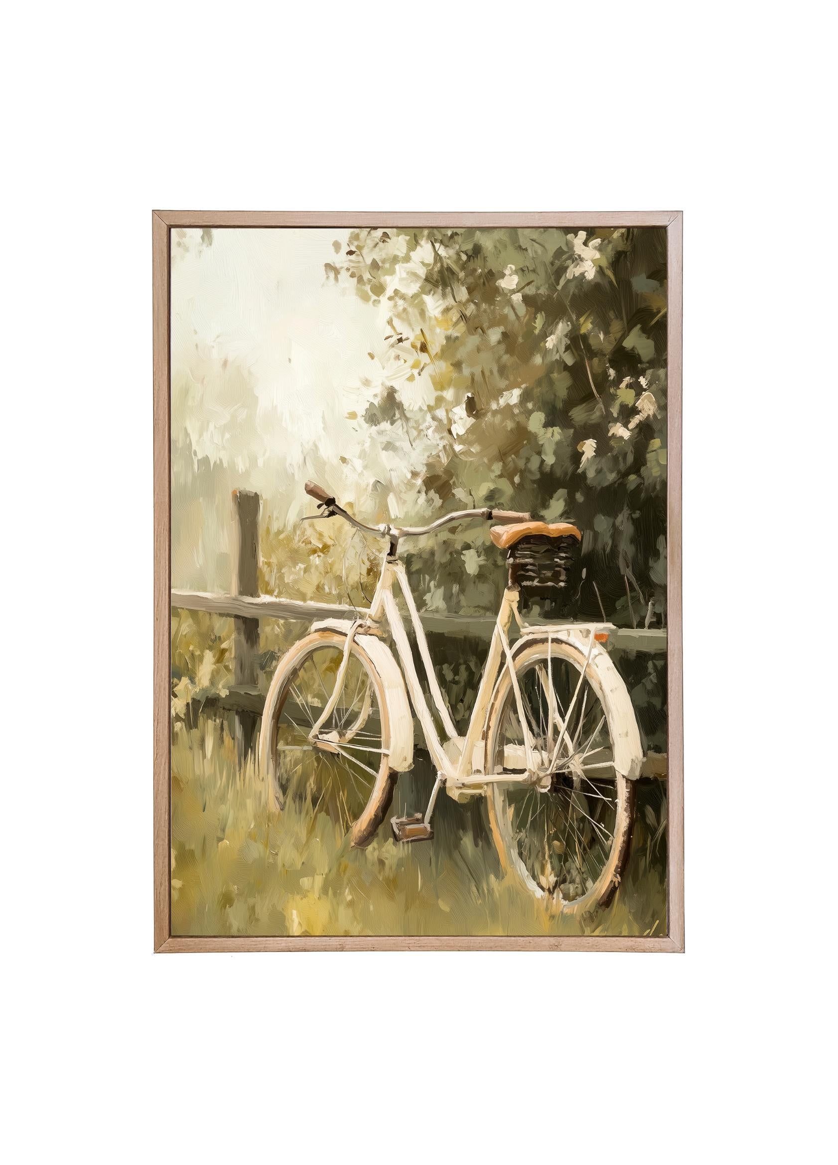 Wood Framed Print - Spring Bike Ride - Handmade in USA, gallery wall art, framed decor