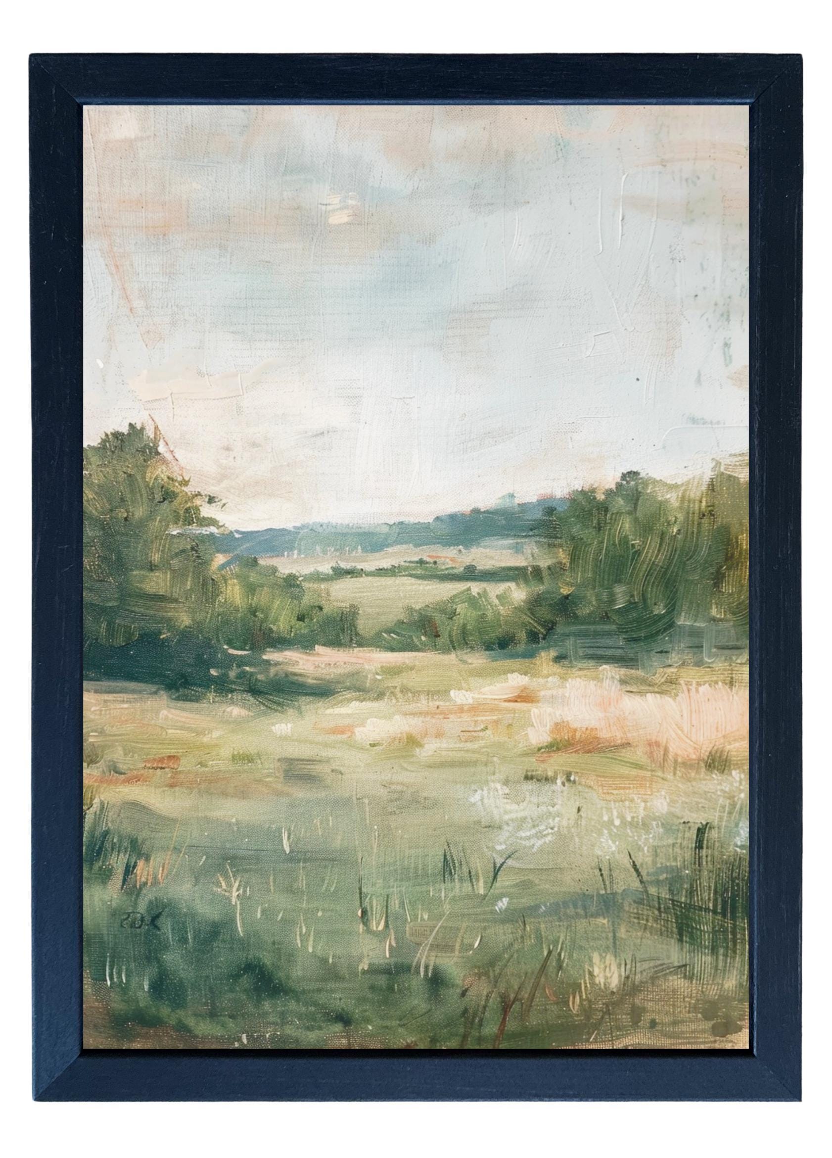 Wood Framed Print - Textured Fields - Handmade in USA, gallery wall art, framed decor