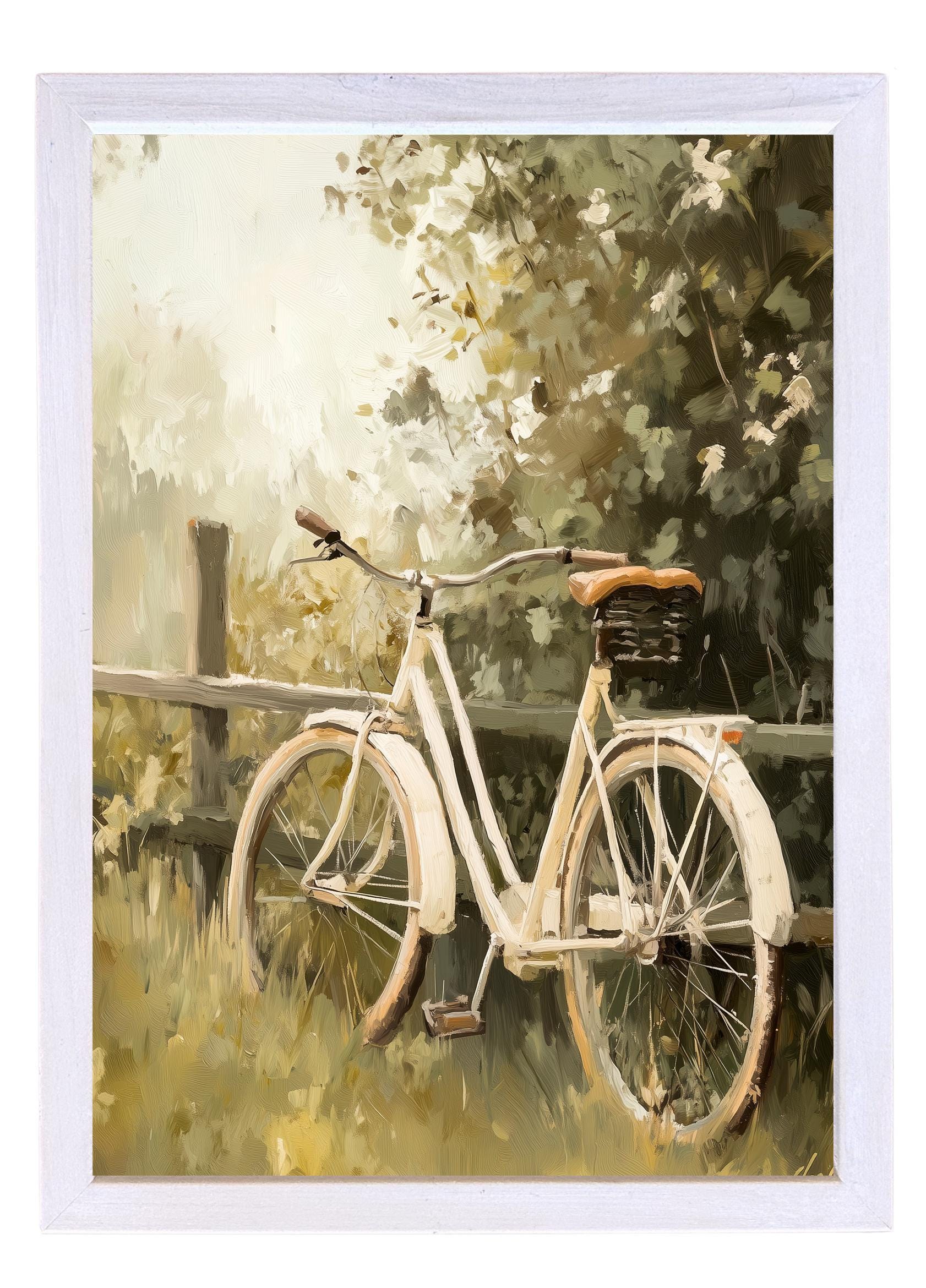 Wood Framed Print - Spring Bike Ride - Handmade in USA, gallery wall art, framed decor
