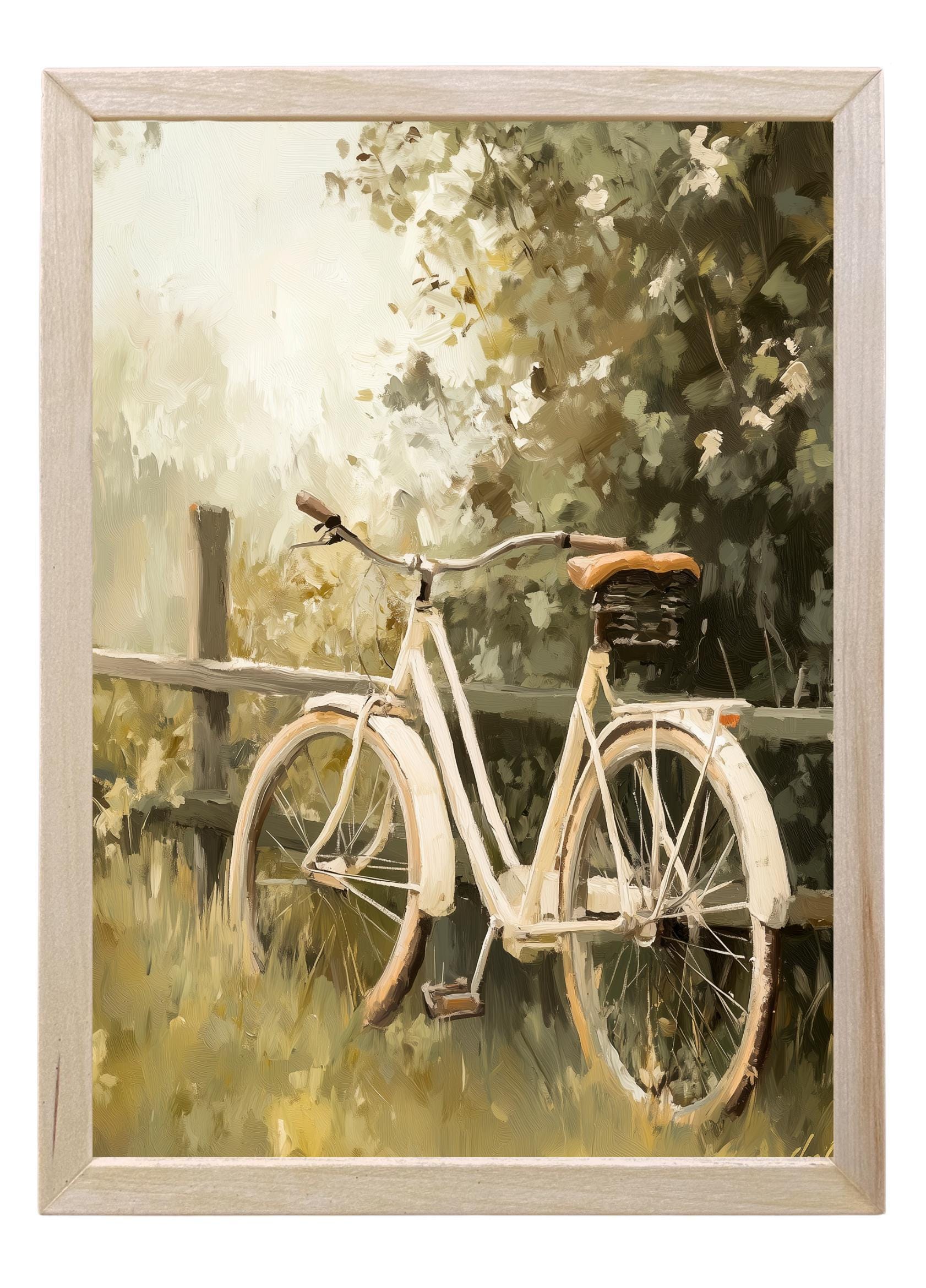 Wood Framed Print - Spring Bike Ride - Handmade in USA, gallery wall art, framed decor