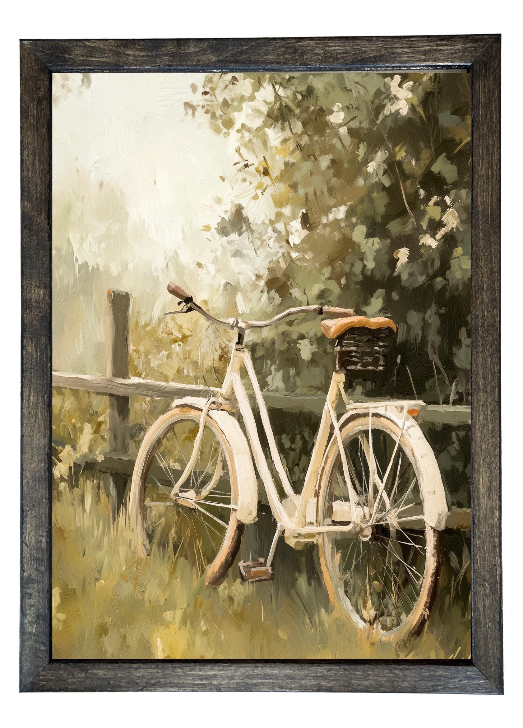 Wood Framed Print - Spring Bike Ride - Handmade in USA, gallery wall art, framed decor
