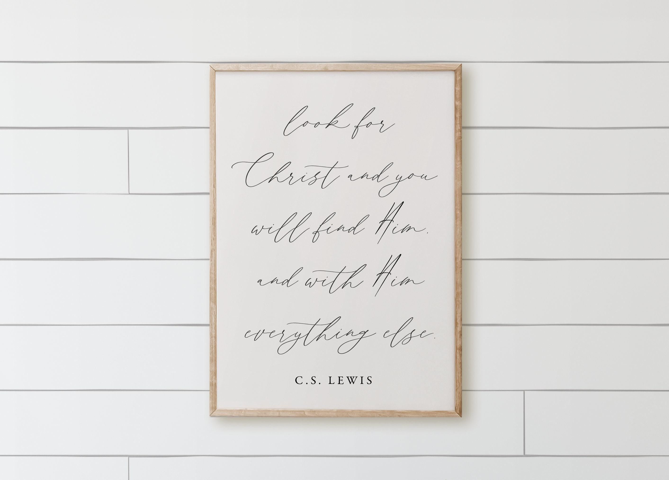 Wood Framed Sign - Look For Christ, home decor, gallery wall, housewarming gift, framed decor, farmhouse style, wall decor