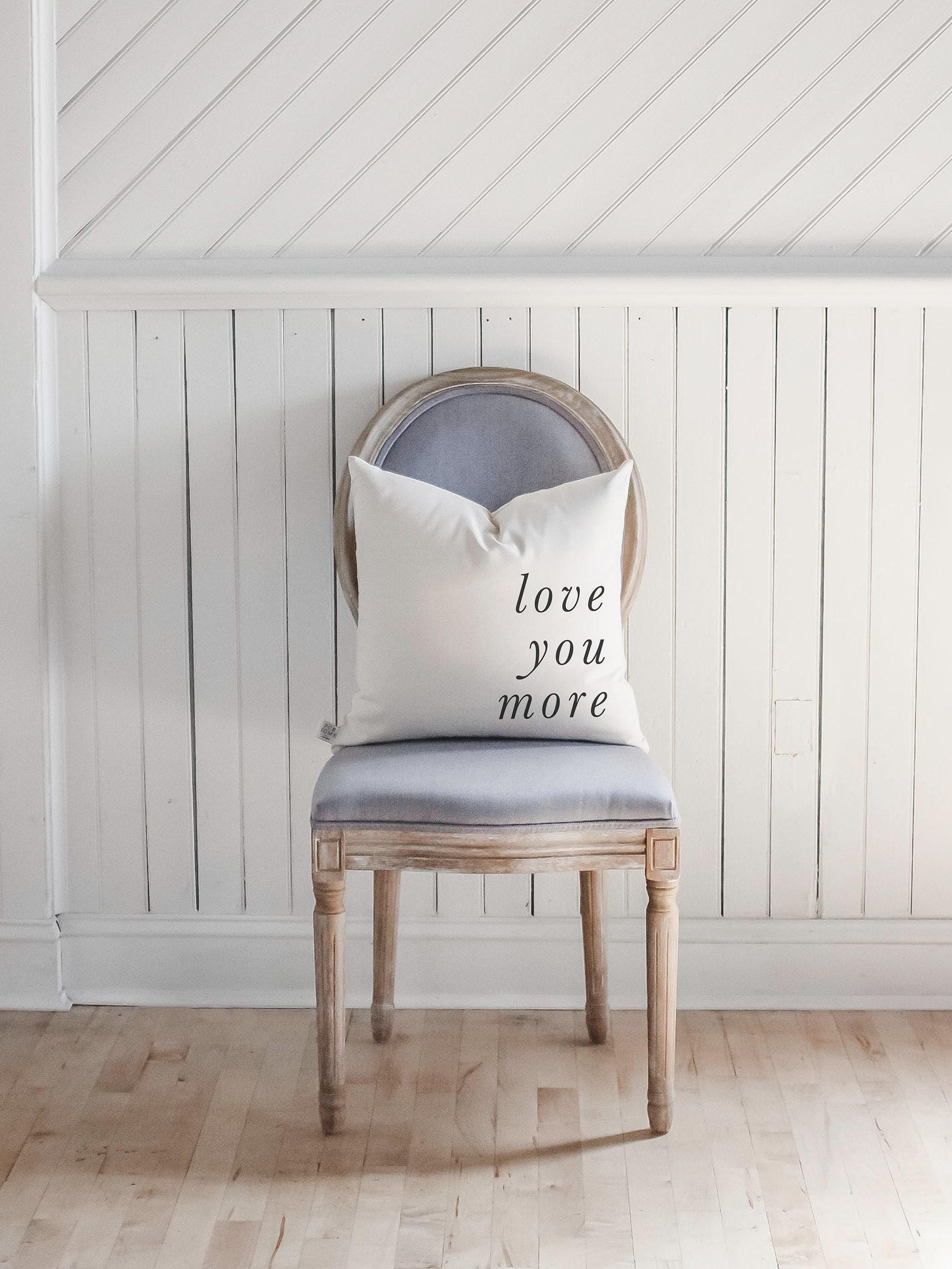 Love You More Throw Pillow: All-Natural Cotton, Valentine's Decor
