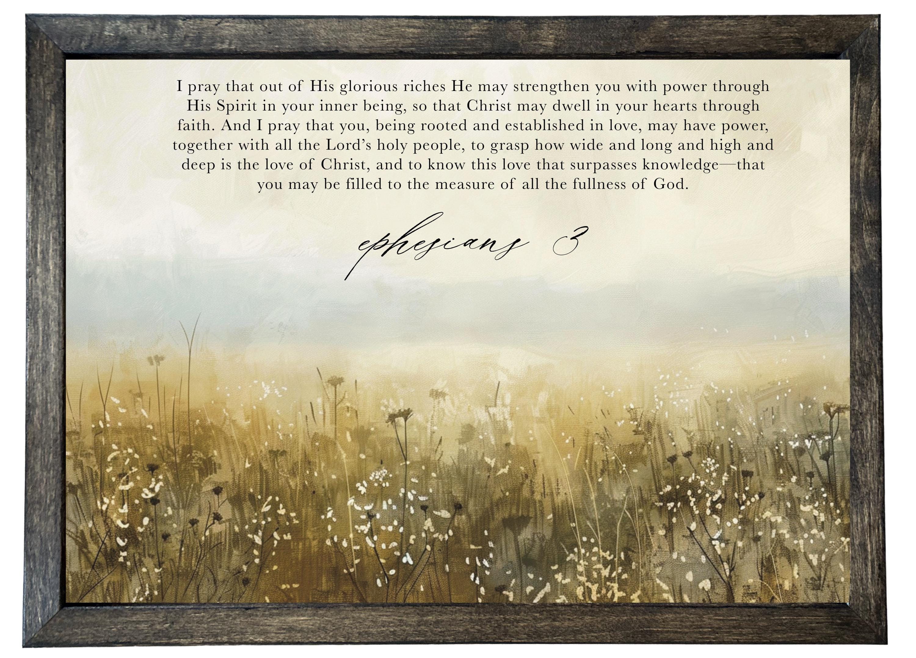 Wood Framed Print - Ephesians 3 - Handmade in USA, gallery wall art, framed decor