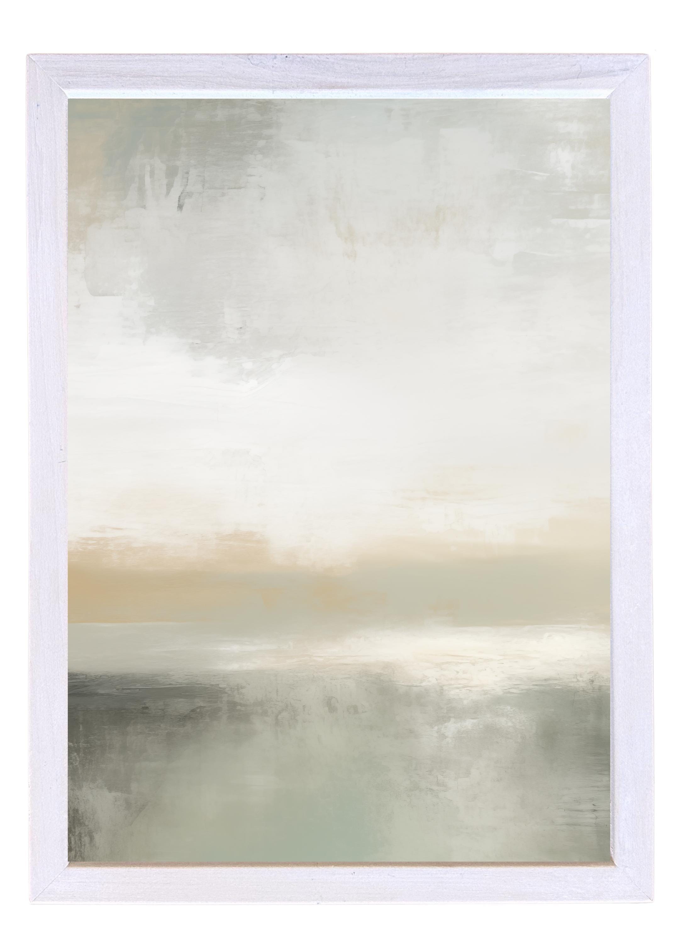 Wood Framed Print - Abstract Greige - Handmade in USA, gallery wall art, framed decor