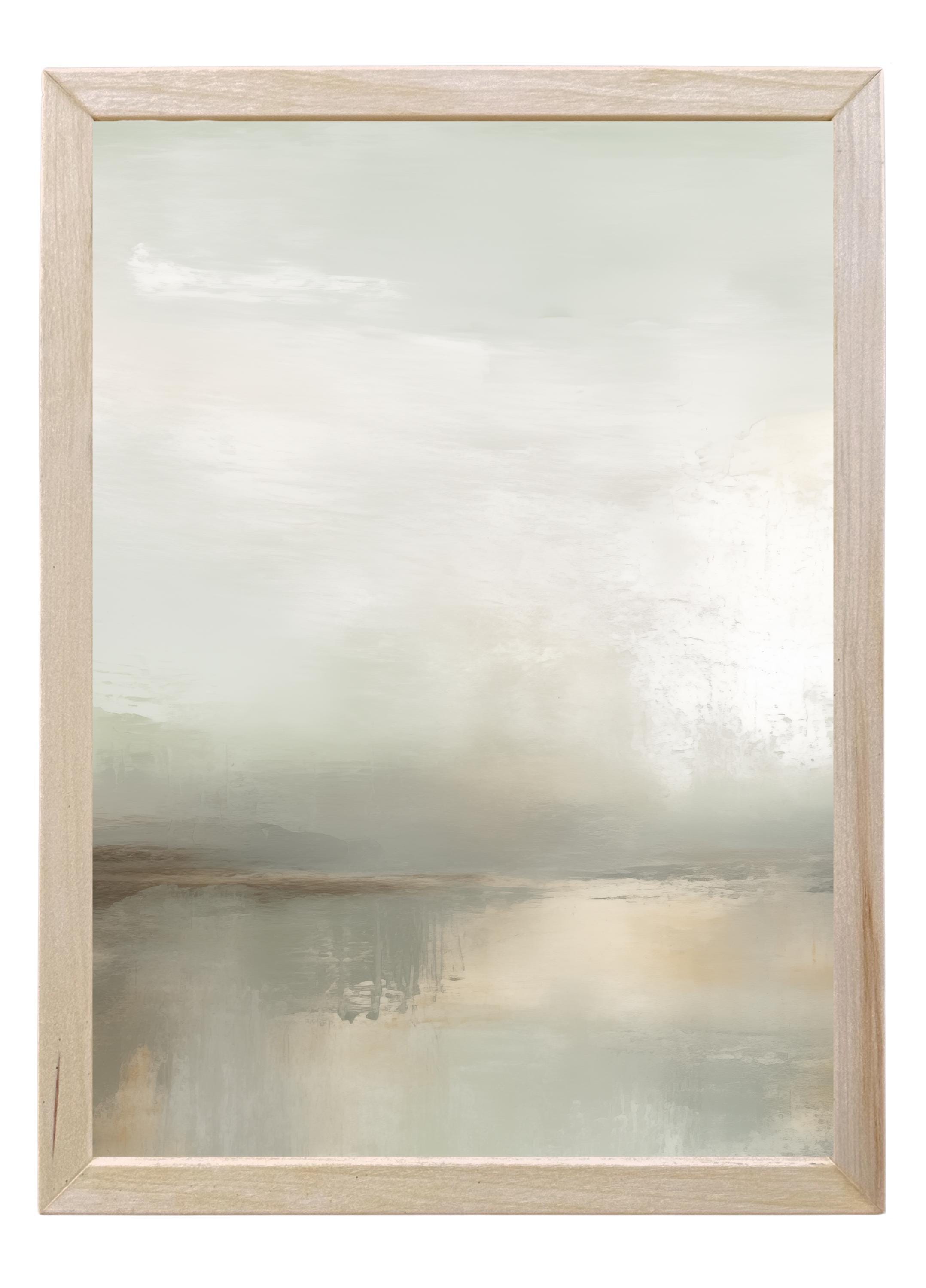 Wood Framed Print - Abstract Grays - Handmade in USA, gallery wall art, framed decor