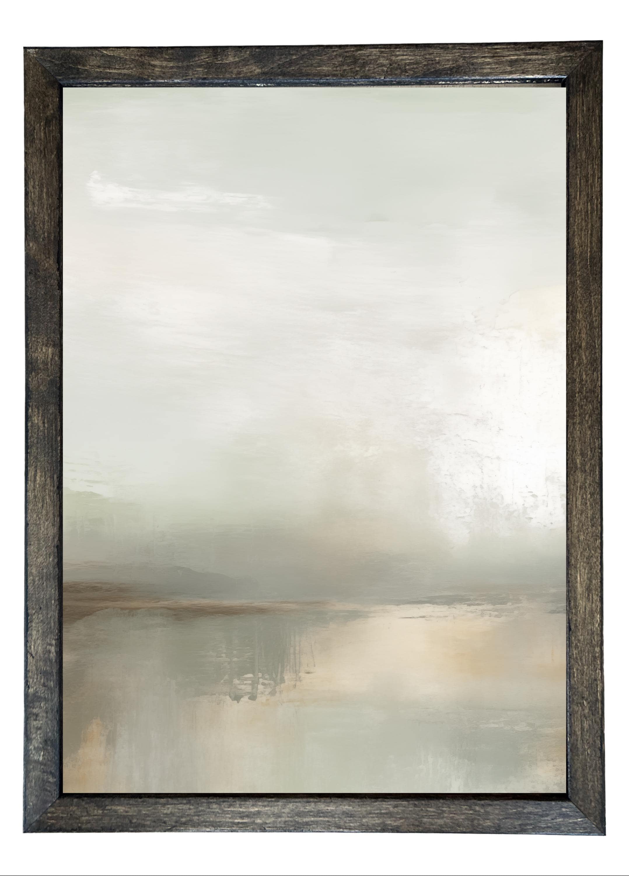 Wood Framed Print - Abstract Grays - Handmade in USA, gallery wall art, framed decor