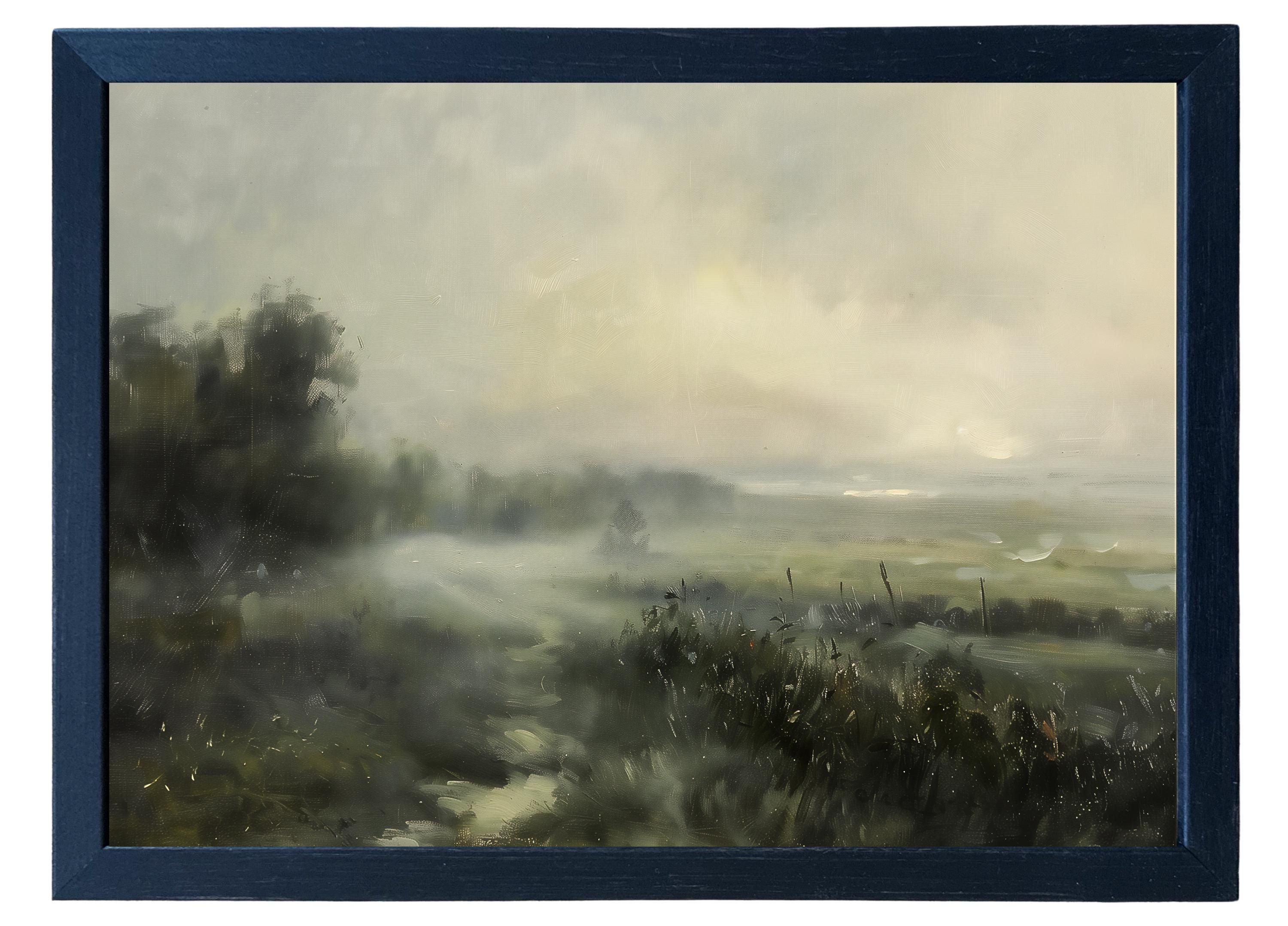 Wood Framed Print - Cool Toned Haze - Handmade in USA, gallery wall art, framed decor