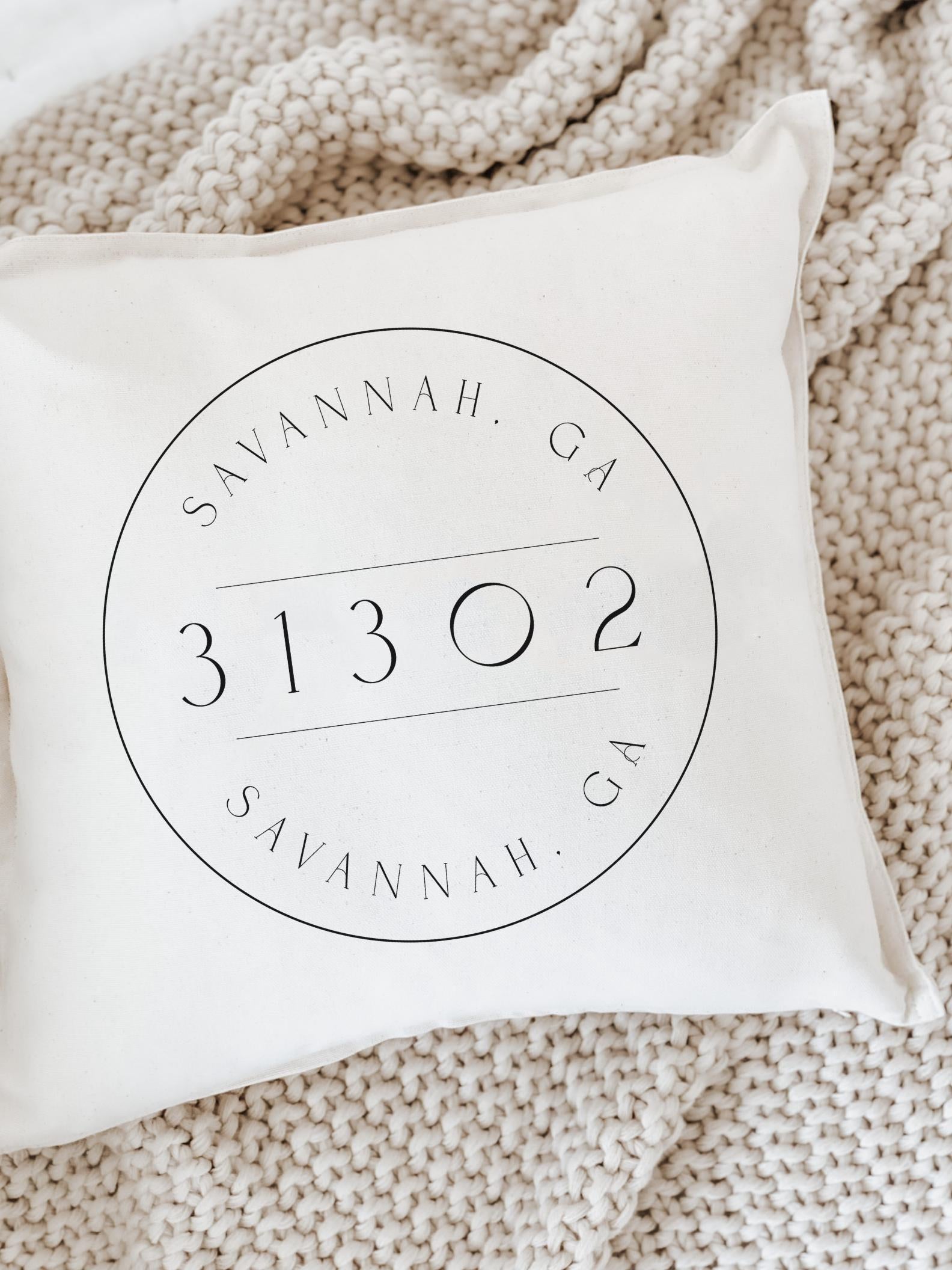 Throw Pillow- Personalized Postage Stamp Zip Code -Home Address, Realtor gift, housewarming gift, throw pillow, newlywed gift, new home gift