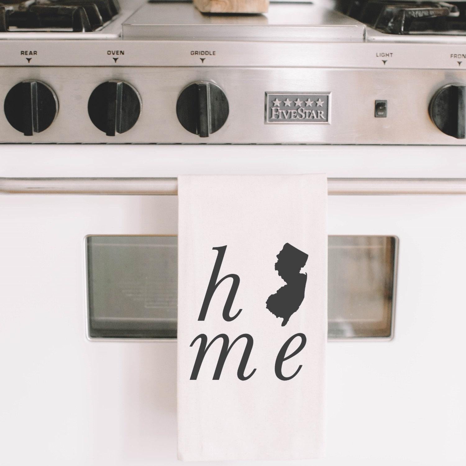 Personalized Home State Kitchen Towel: USA Made Organic Cotton Decor
