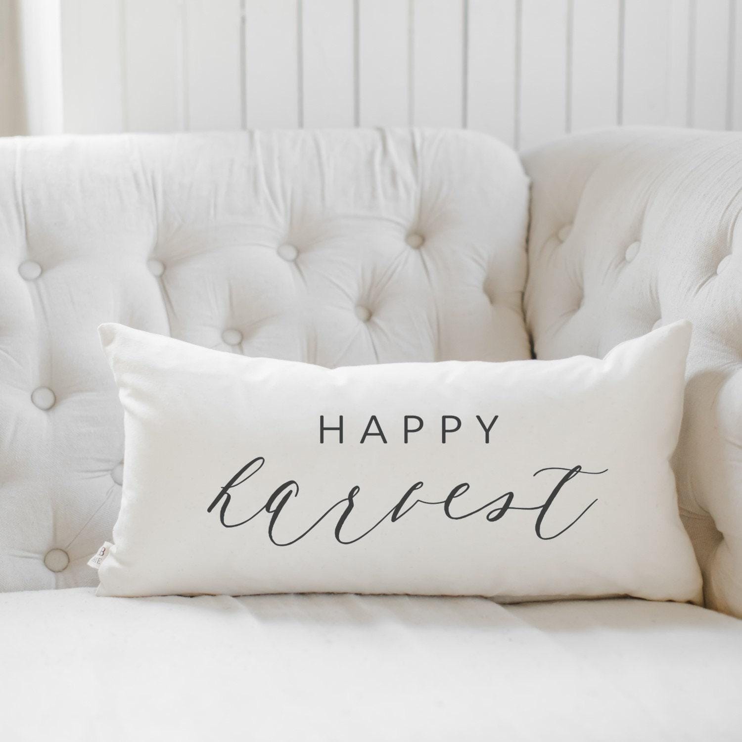 Lumbar Pillow - Happy Harvest, home decor, housewarming gift, cushion cover, throw pillow, fall decor, autumn