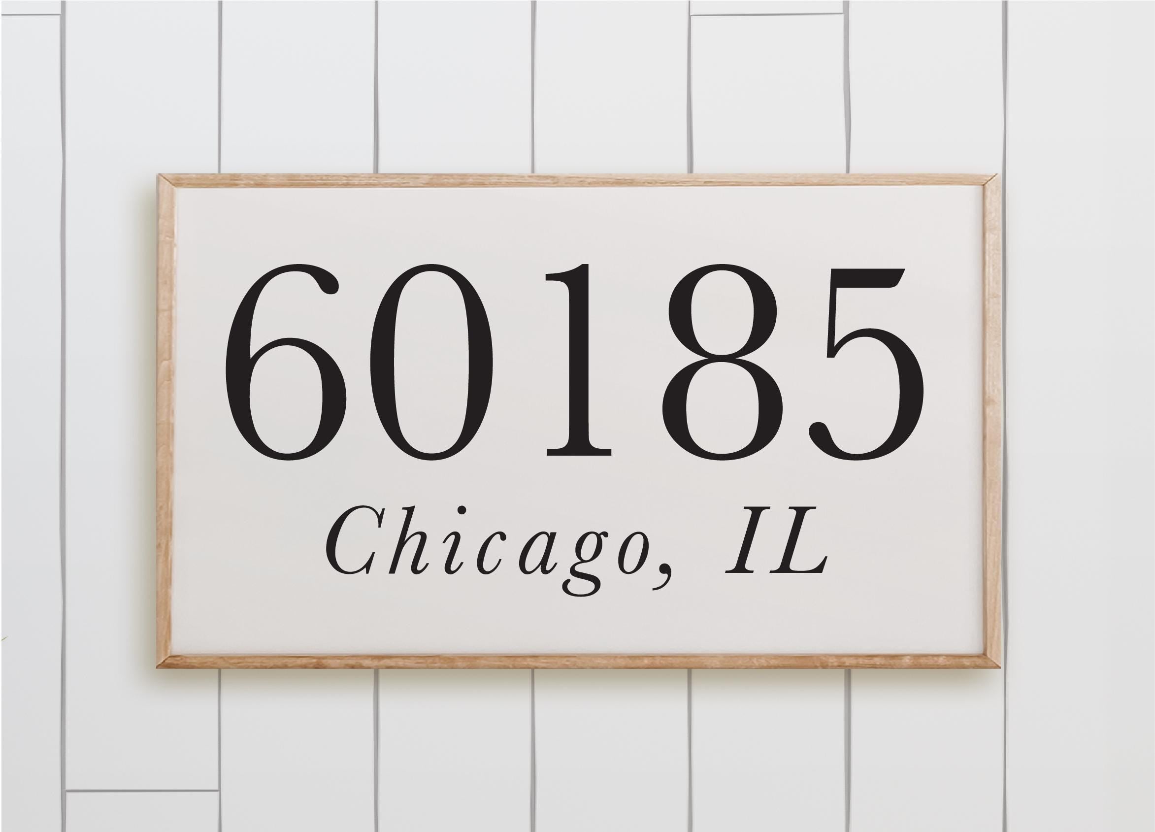Wood Framed Sign - Personalized Zip Code - home decor, custom sign, housewarming gift, framed decor, farmhouse style, wall decor
