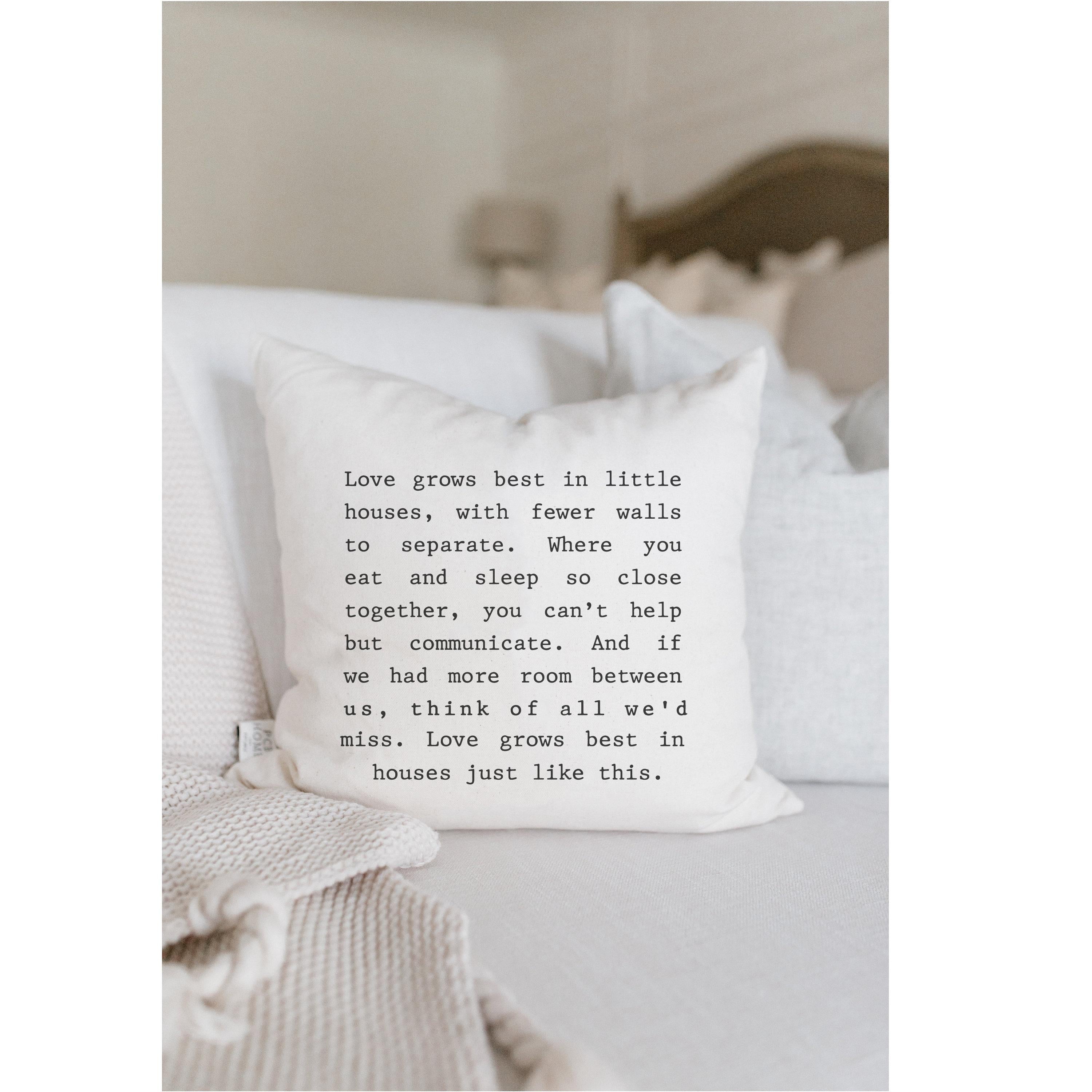 Throw Pillow - Love Grows - Vintage Farmhouse, home décor, wedding gift, engagement present, housewarming gift, cushion cover, throw pillow