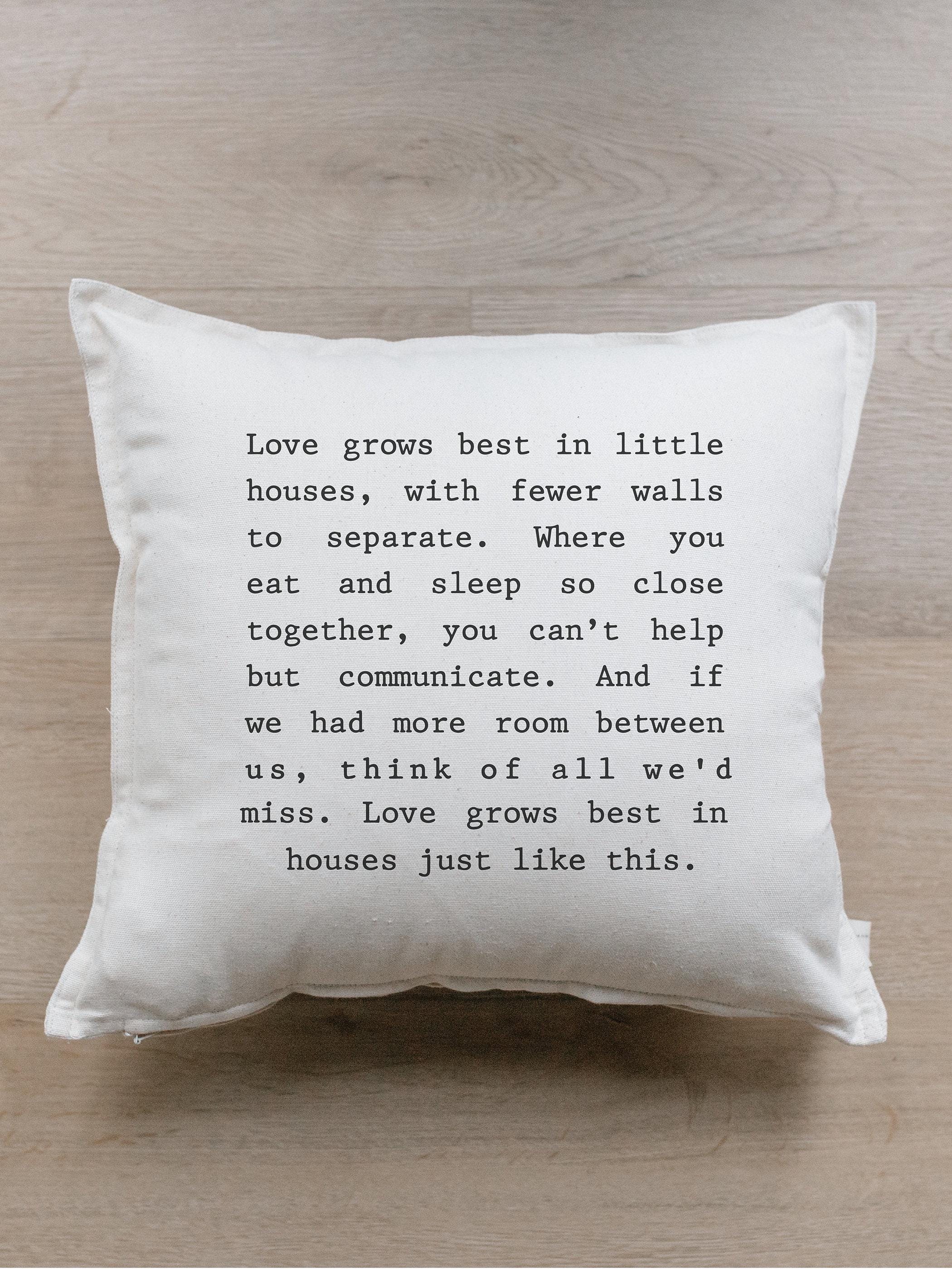 Throw Pillow - Love Grows - Vintage Farmhouse, home décor, wedding gift, engagement present, housewarming gift, cushion cover, throw pillow