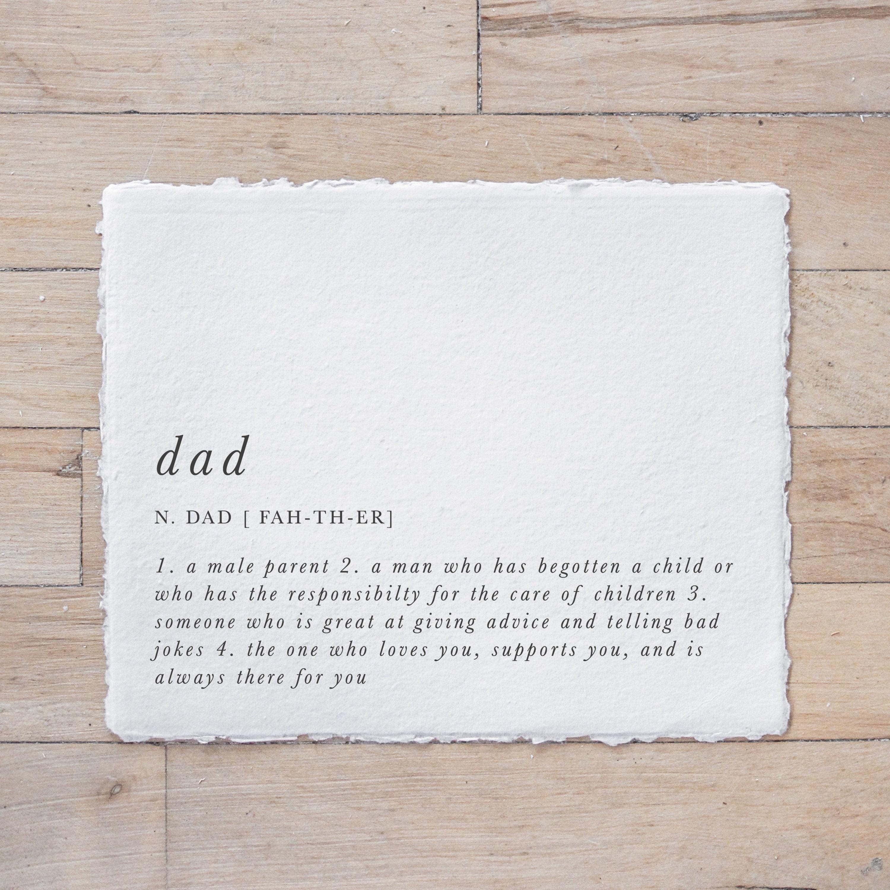 Calligraphy Print - Dad Definition - Horizontal, Father's day gift, present for dad
