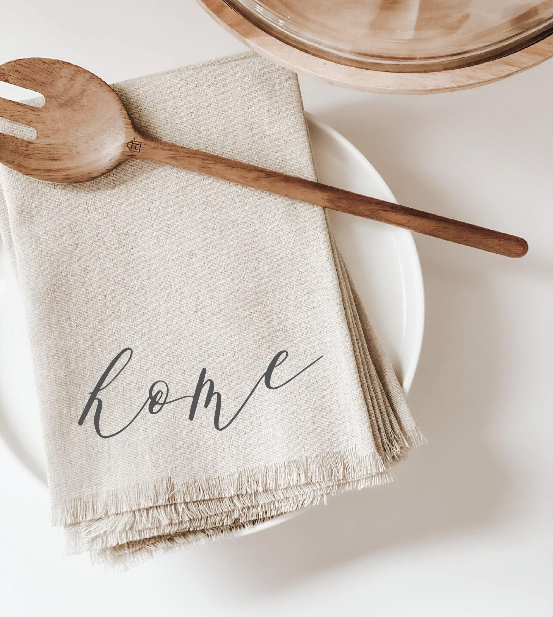 Handmade Linen Napkin: Rustic Home Decor with Fringe