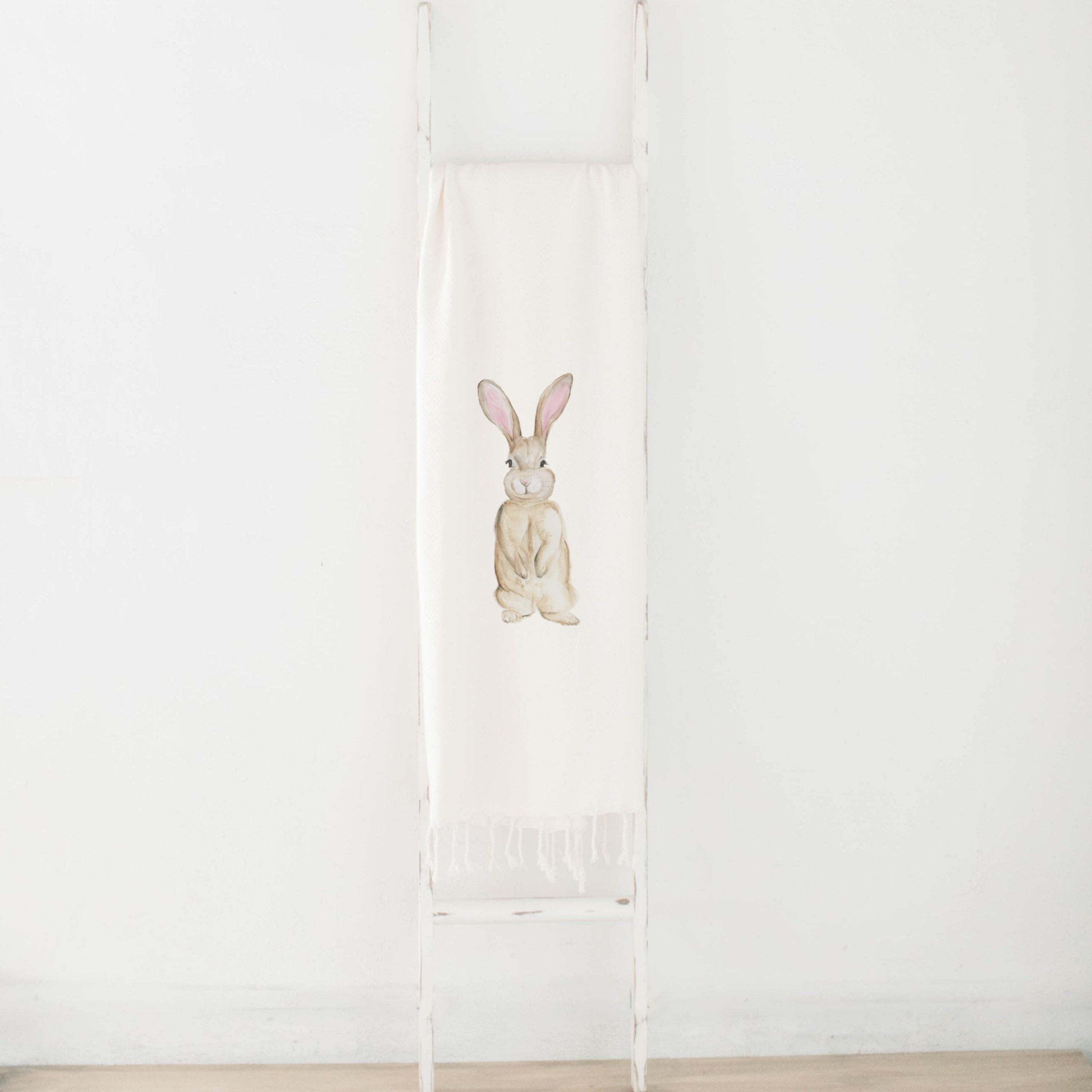 Throw Blanket - Bunny Watercolor, present, housewarming gift, decorative blanket, cozy, pretty, spring gifts, Easter gifts