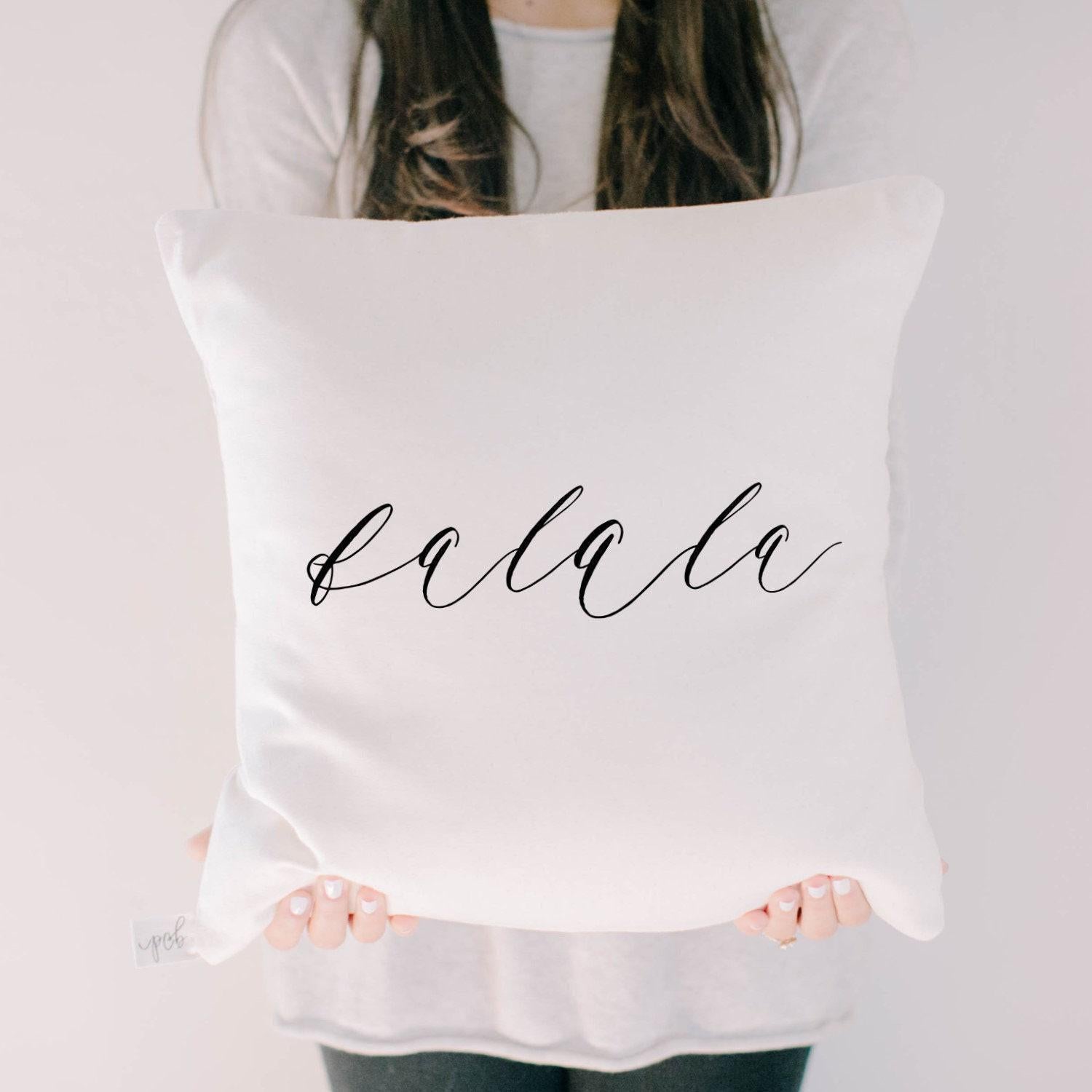 Christmas Throw Pillow - Falala, Christmas decor, calligraphy, home decor, Winter pillow, cushion cover, cushion sham, seasonal pillow