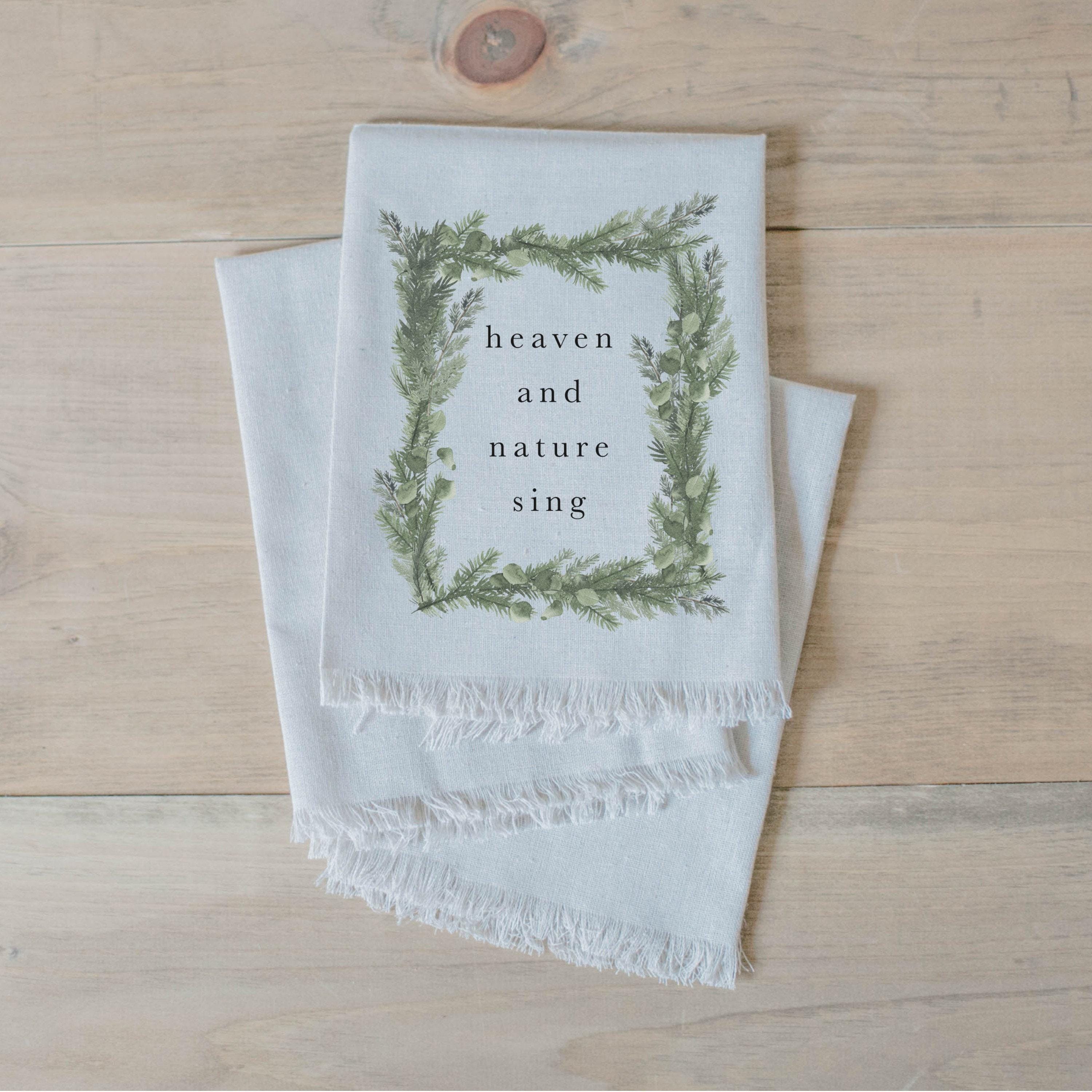 Christmas Napkin Set - Heaven and Nature Watercolor, Home Decor, Housewarming, Tableware, Place Setting, Seasonal decor, kitchen linens