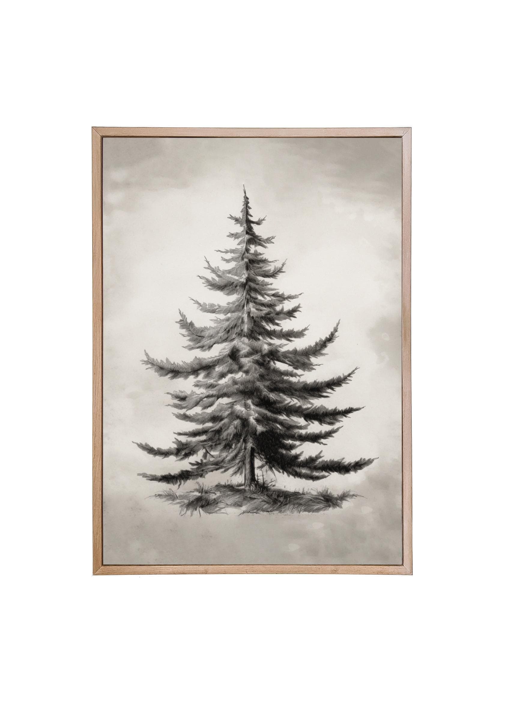 Wood Framed Print - Black and White Winter Tree - Handmade in USA, gallery wall art, holiday wall art, christmas decor, framed decor