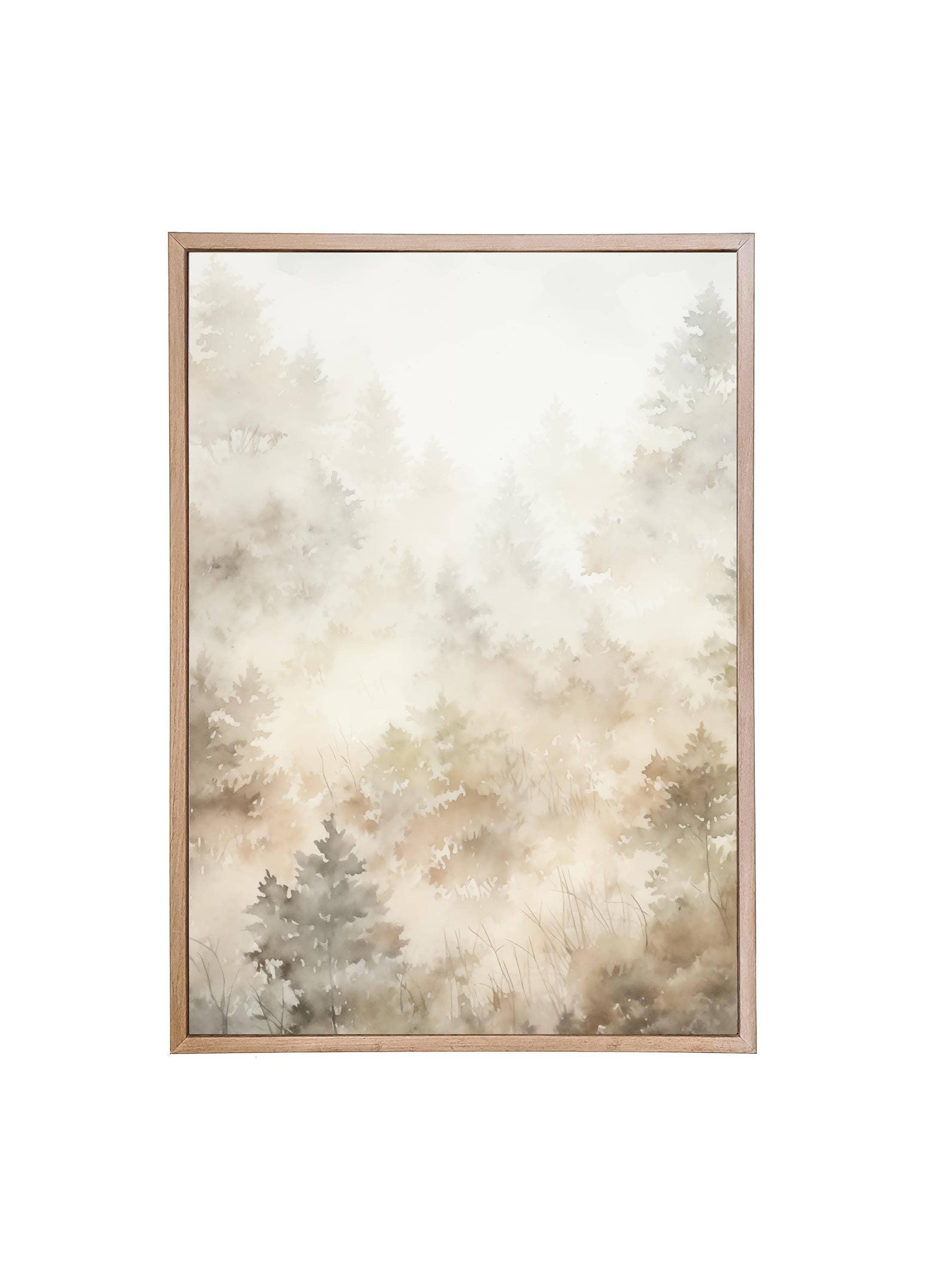 Wood Framed Print - Neutral Tree Pattern - Handmade in USA, gallery wall art, holiday wall art, christmas decor, framed decor