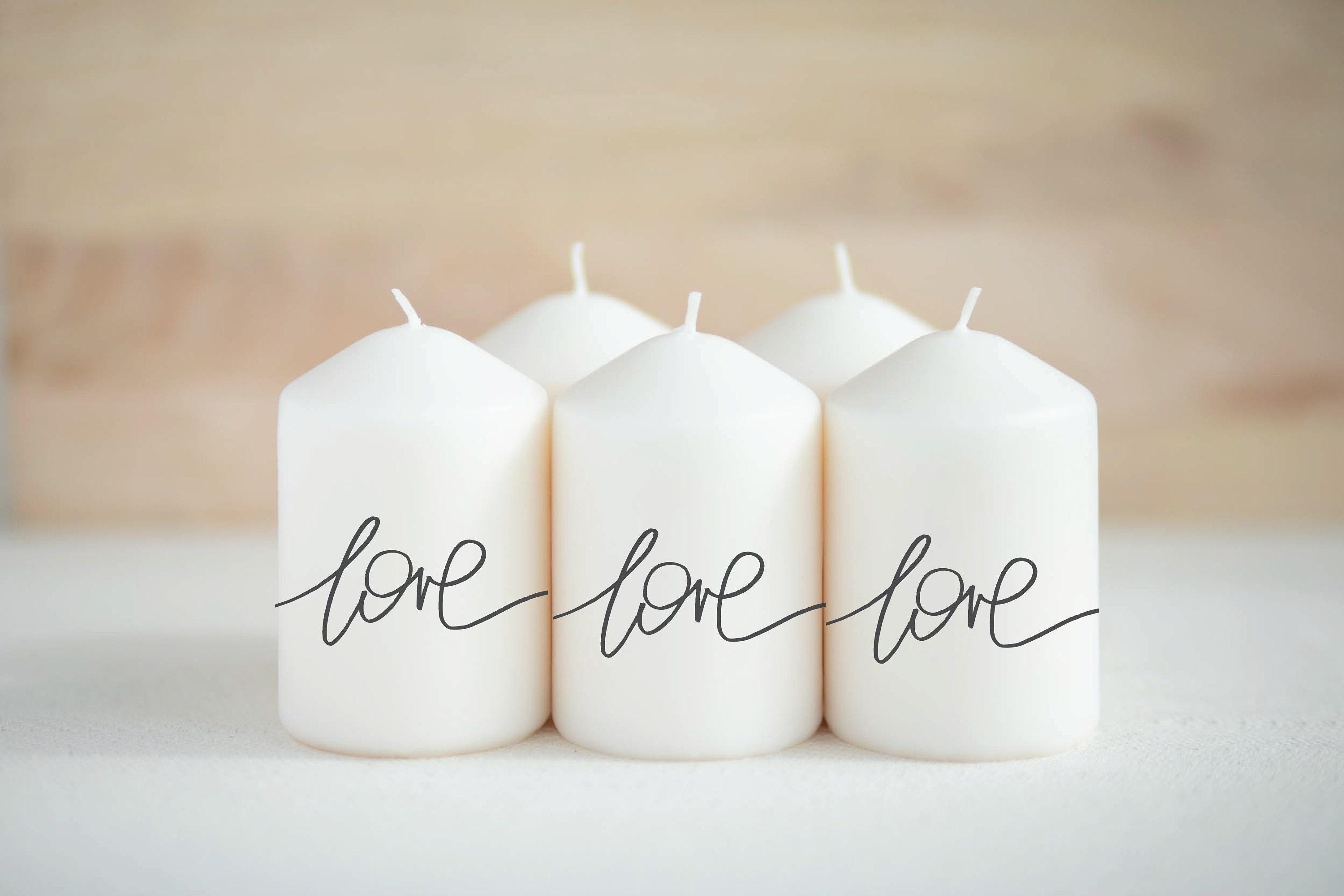 Wedding Favor - Set of 50 - 4" Pillar Candles - wedding favors, wedding décor, best day ever, love, thank you gift