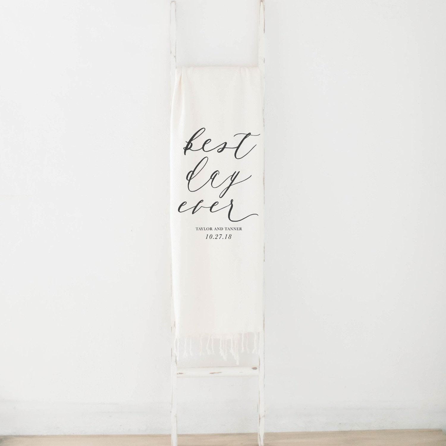 Throw Blanket - Personalized Best Day Ever, present, housewarming gift, decorative blanket, cozy, birthday gift