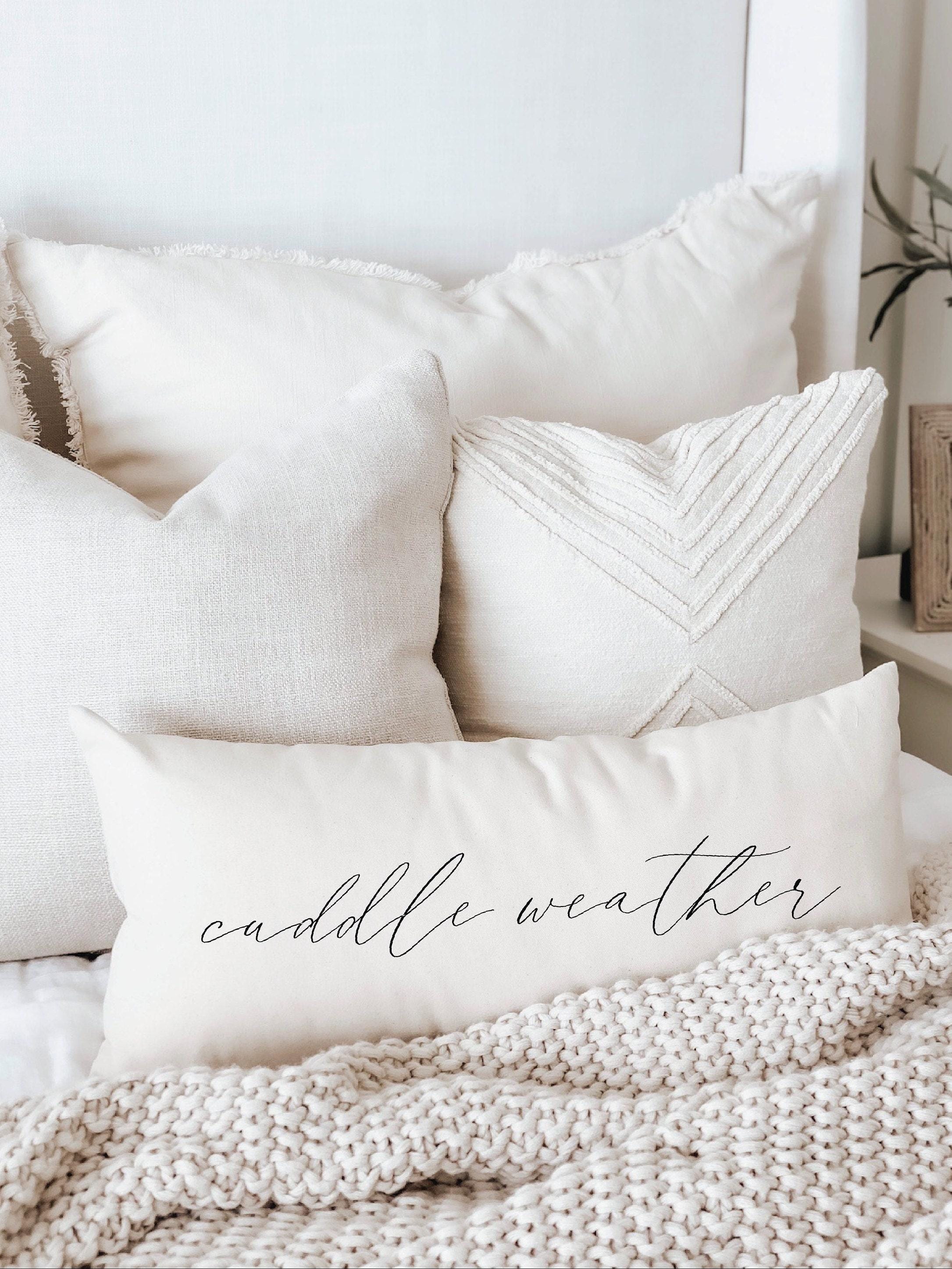 Cuddle Weather Lumbar Pillow: Organic Cotton Farmhouse Decor