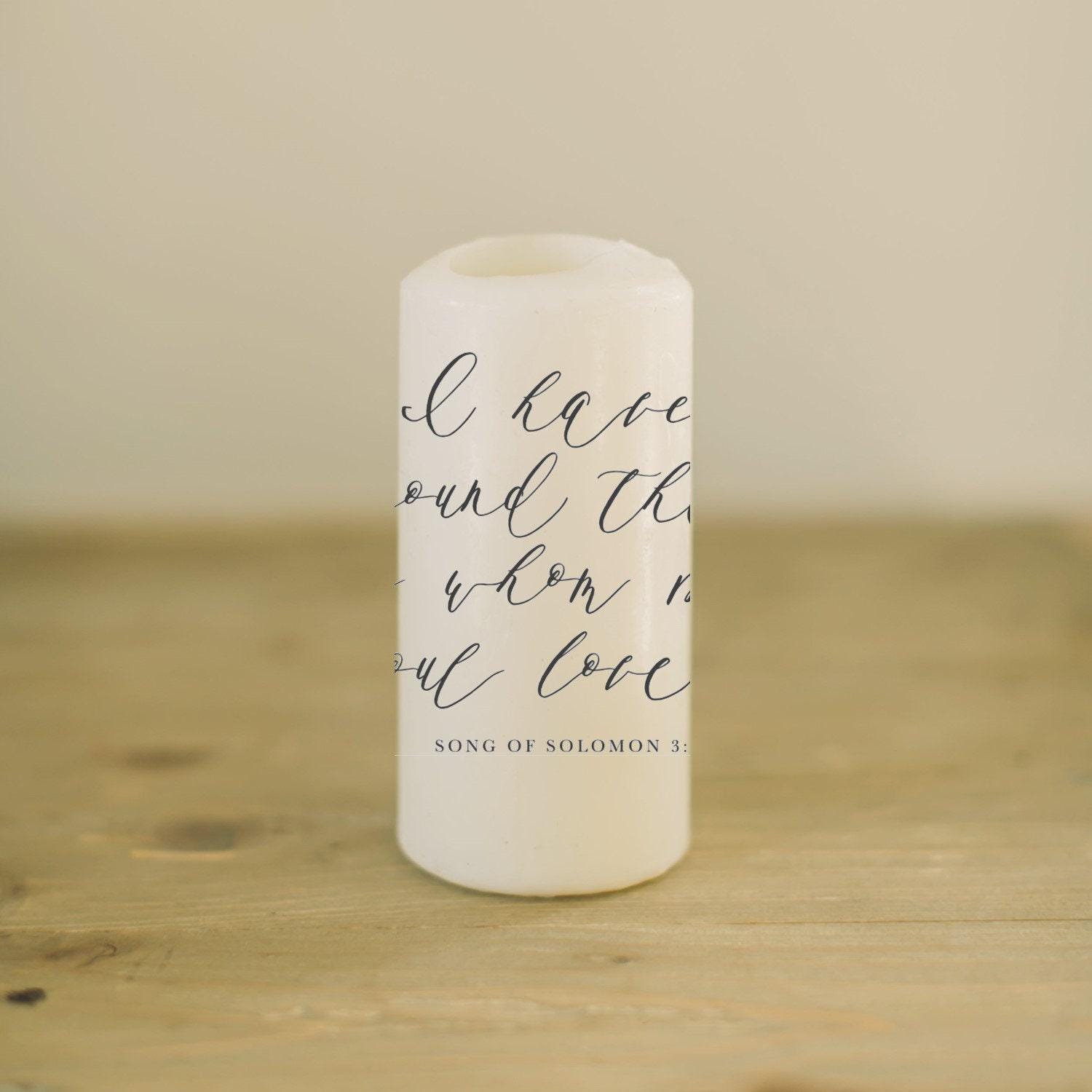 Pillar Candle - My Soul Loves, Pillar, Vows, Wedding, Couple, House warming gift, home