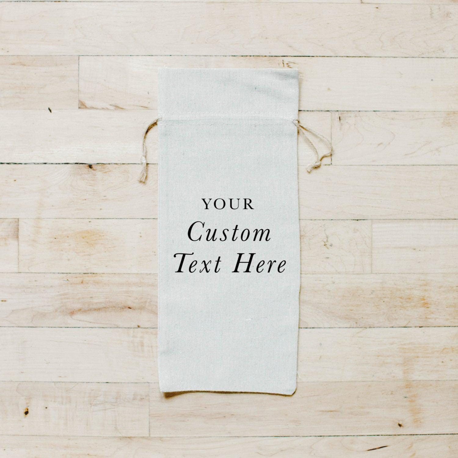 Wine Bag - Custom Design - Handmade in USA, Holiday present, Wine Cover