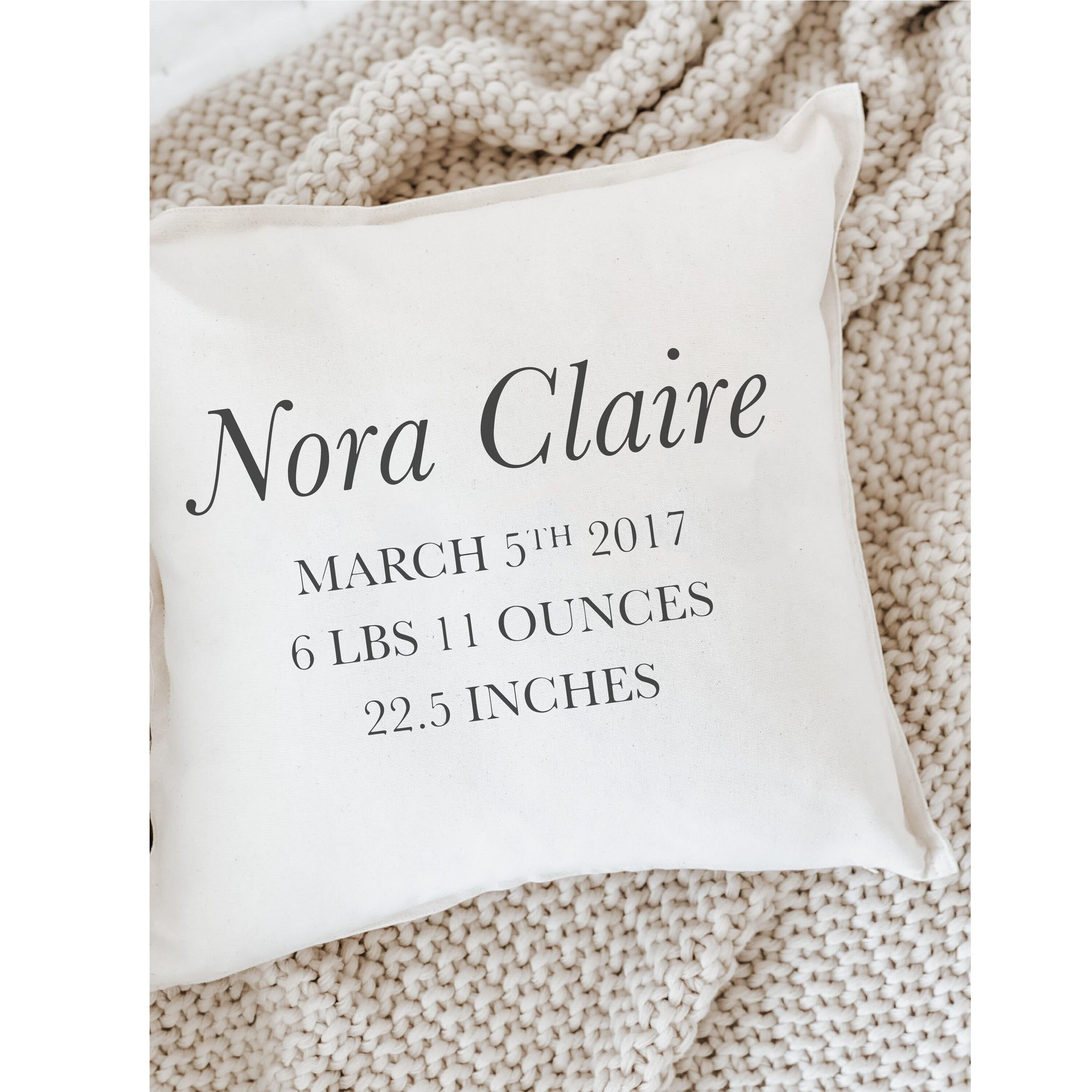 Throw Pillow - Personalized Birth Stats First & Middle Name - Child's Room, home décor, present, new baby gift, nursery pillow, newborn