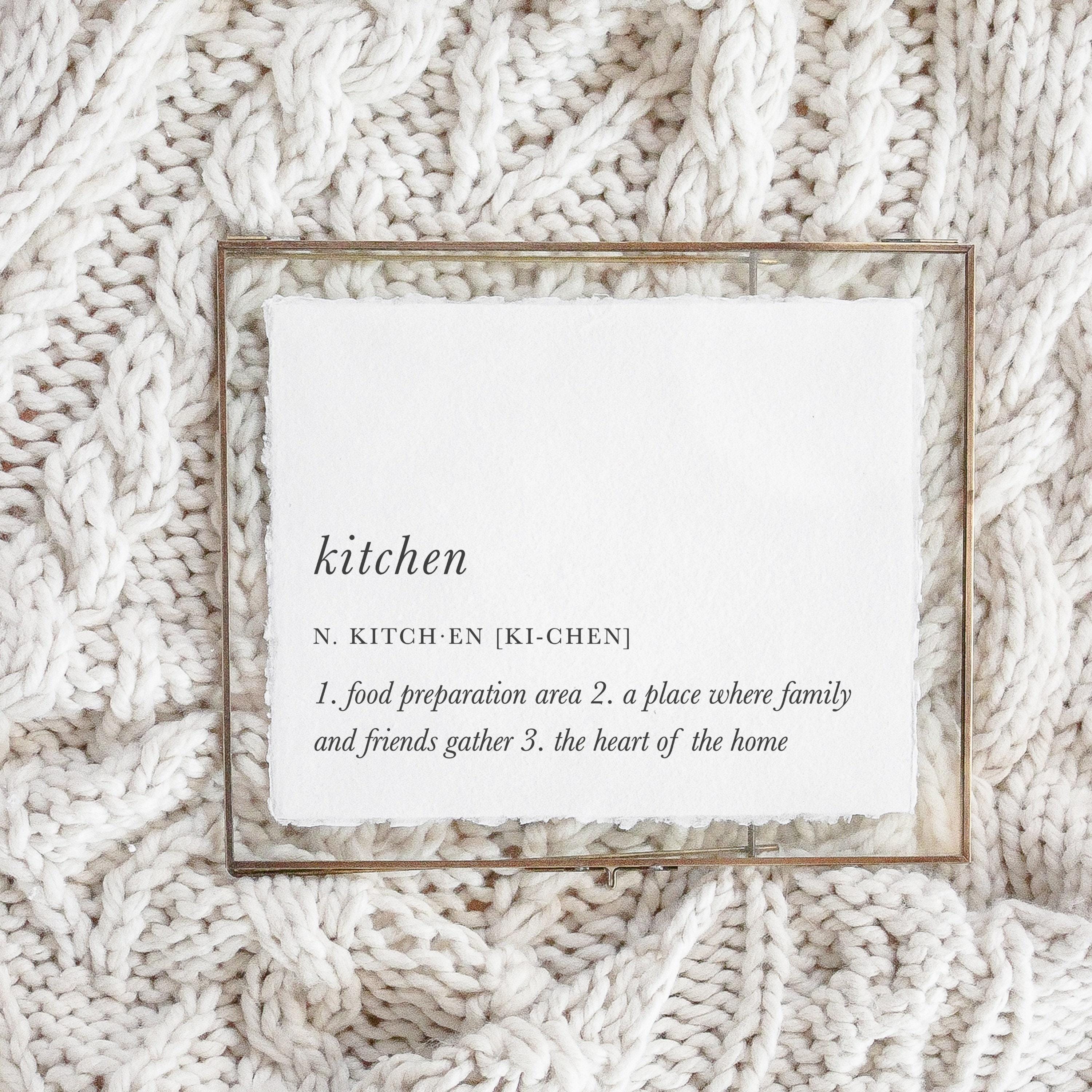Calligraphy Print - Kitchen Definition - Horizontal