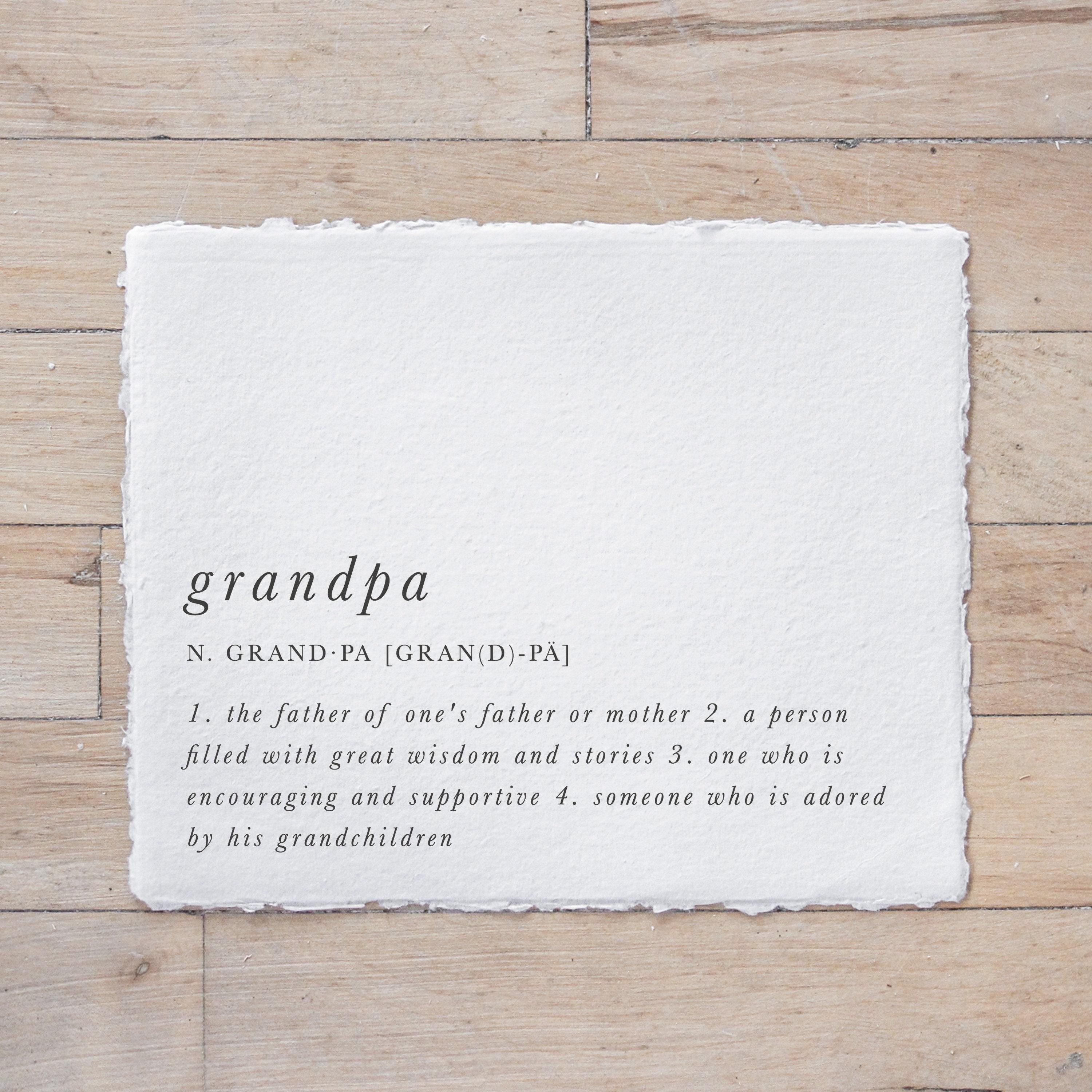 Glass Table Frames & Cards - Grandpa Definition
