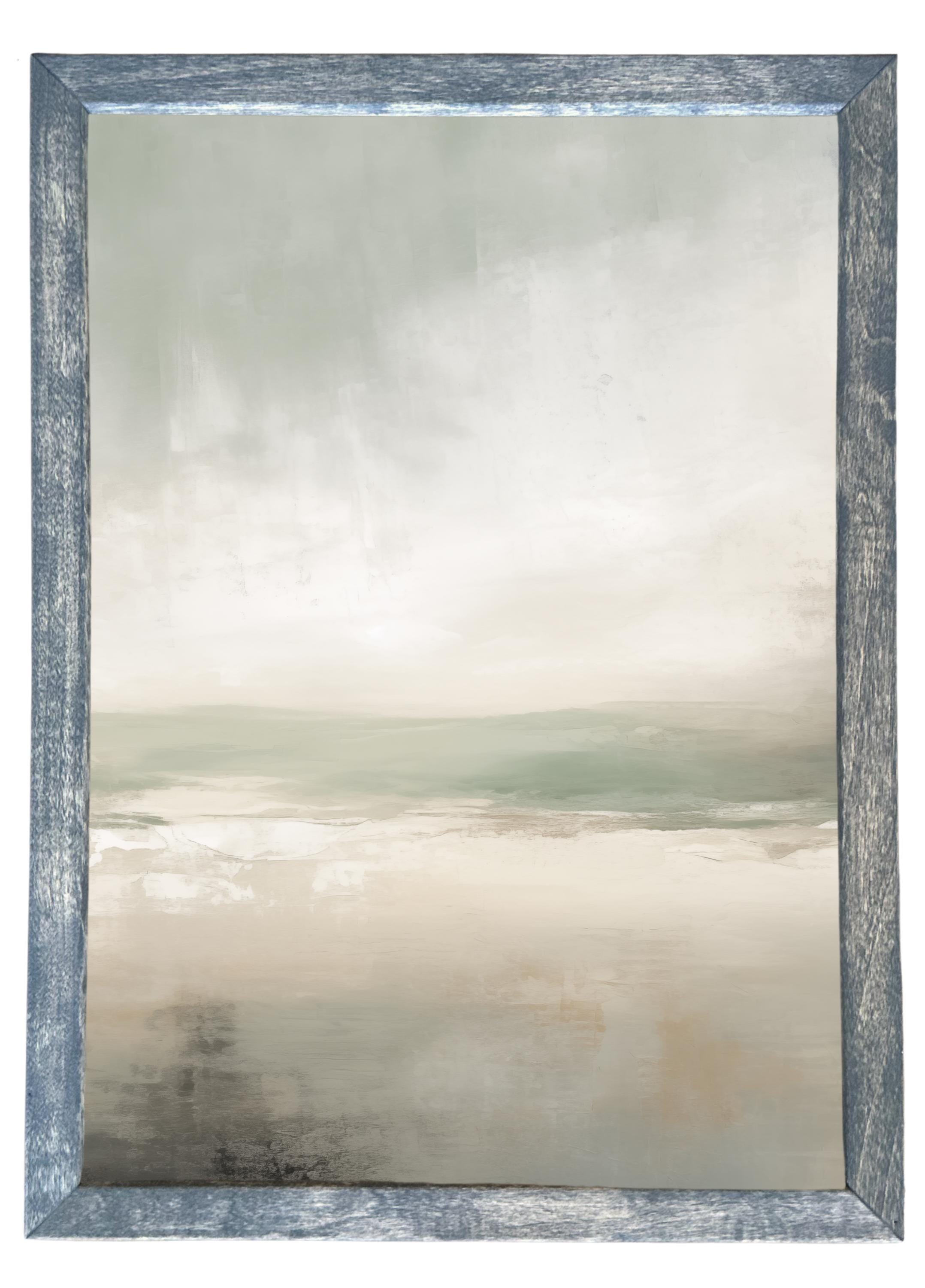 Wood Framed Print - Abstract Blues - Handmade in USA, gallery wall art, framed decor