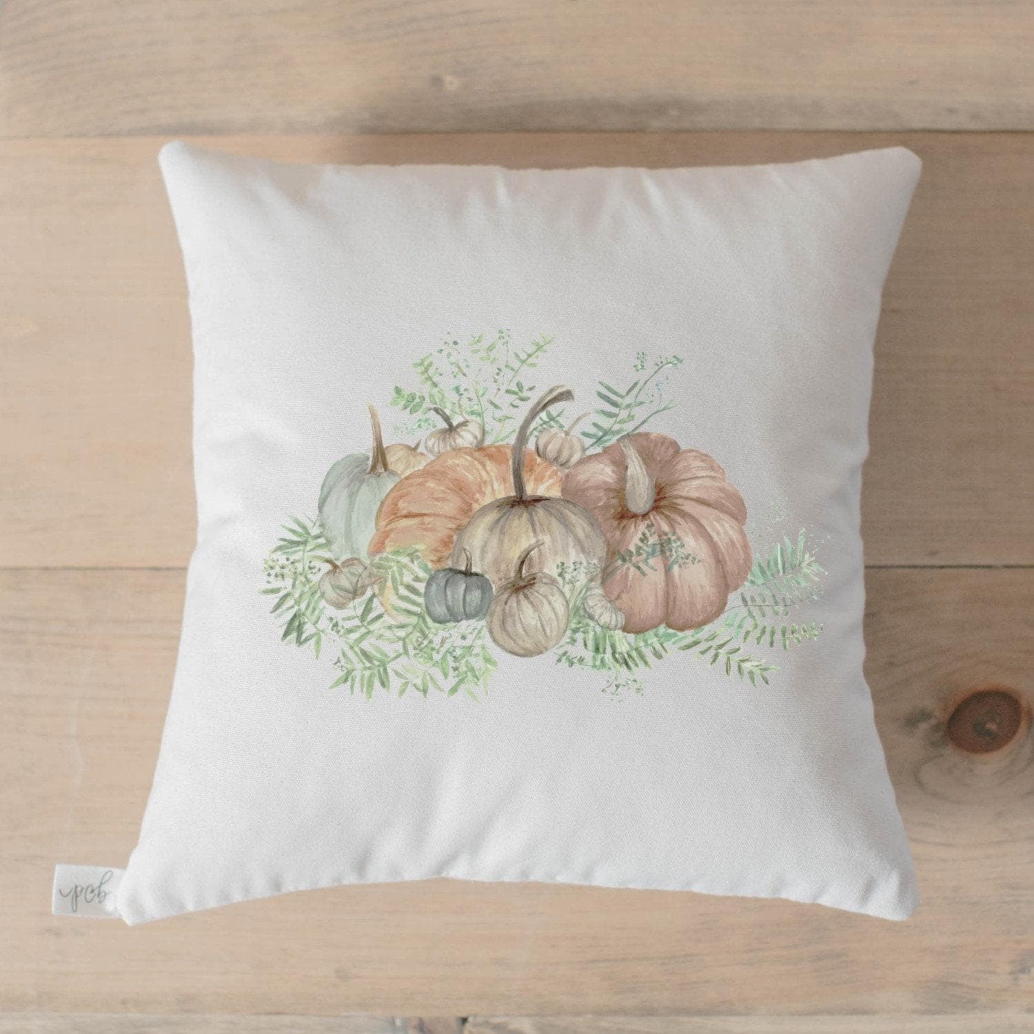 Throw Pillow - Pumpkin Bunch Watercolor, calligraphy, home decor, fall decor, housewarming gift, cushion cover, throw pillow, seasonal