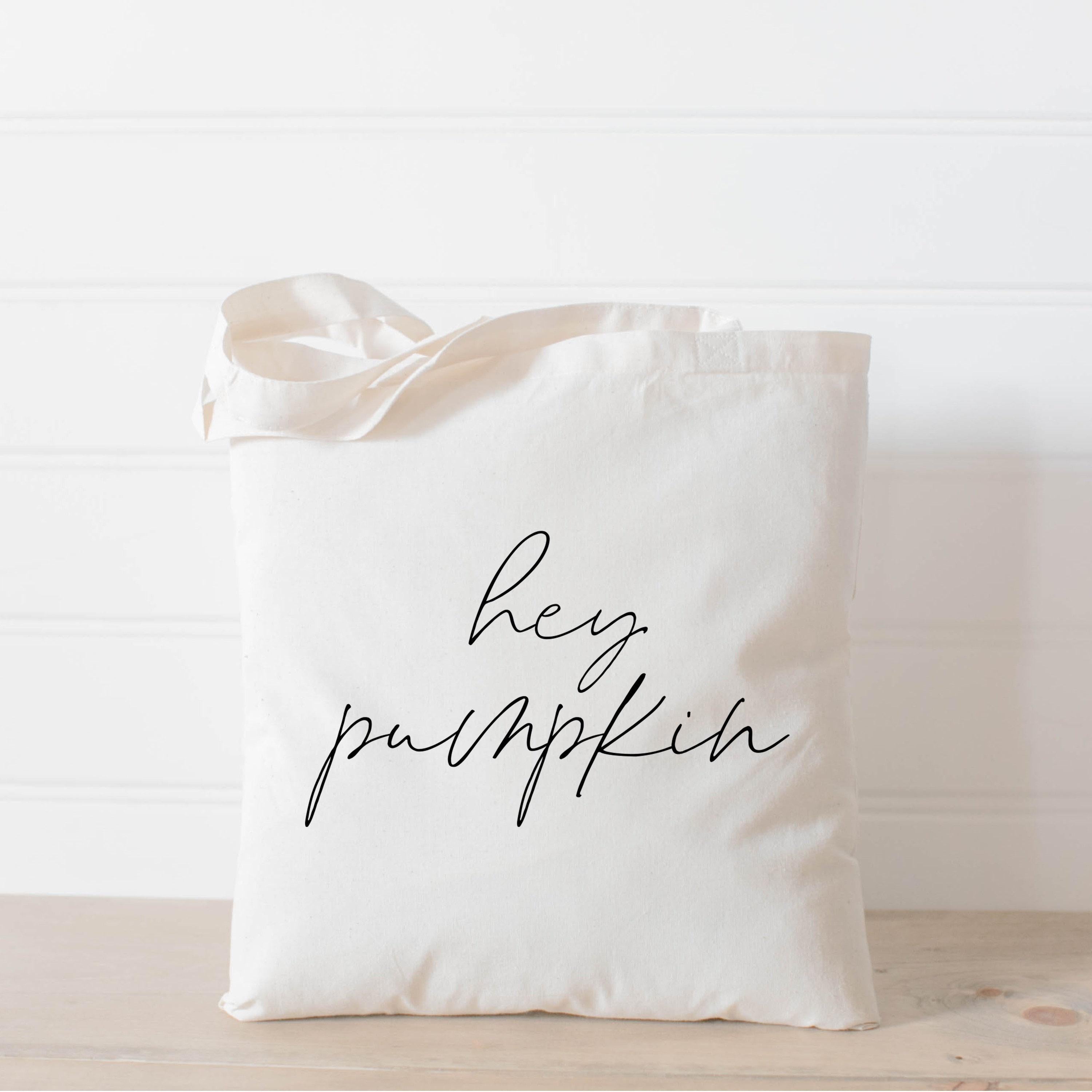 Tote Bag - Hey Pumpkin, fall decor, apple picking, autumn essentials, housewarming gift, lifestyle decor, accessory bag