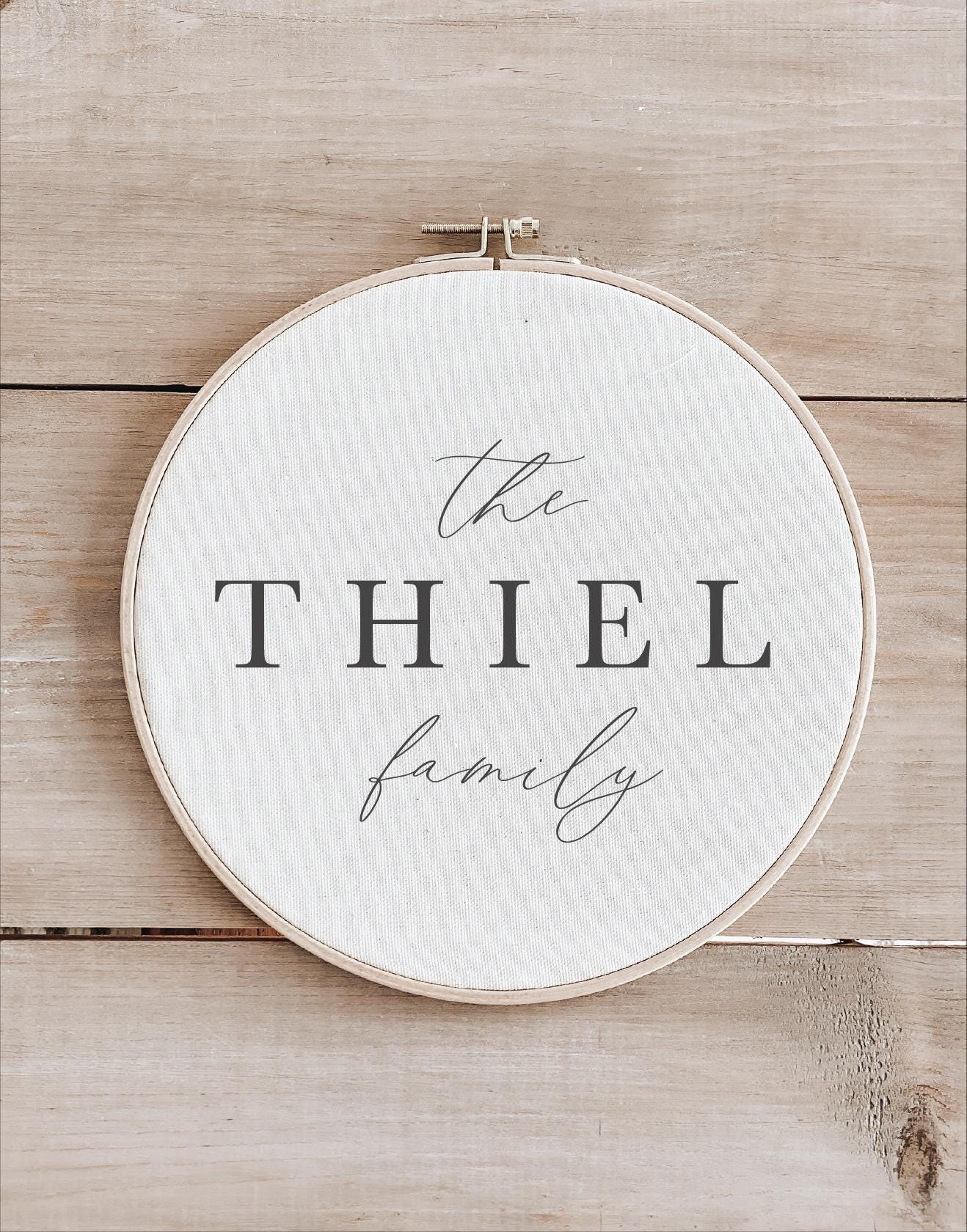Embroidery Hoop - Personalized Calligraphy Family Name