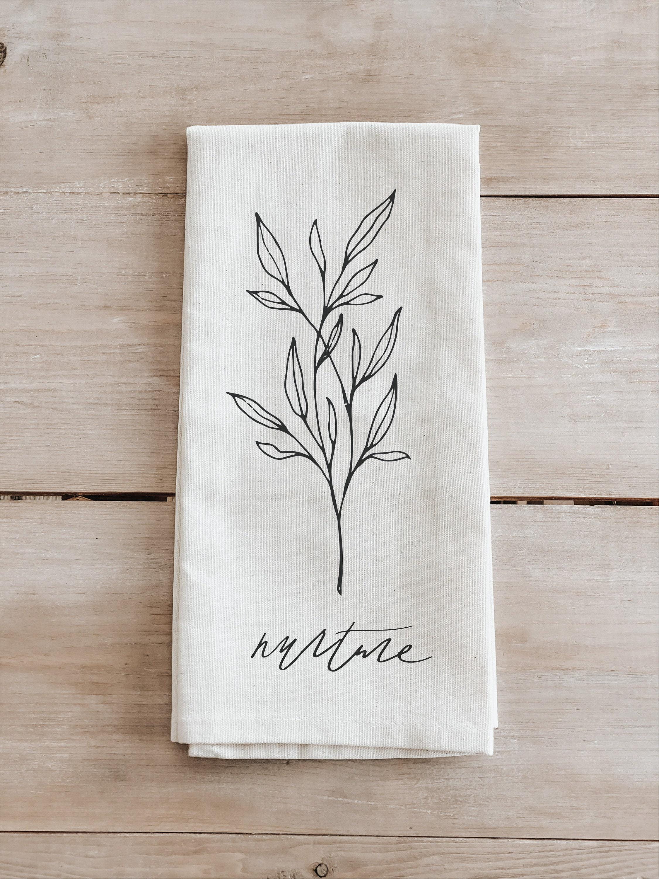 Organic Cotton Kitchen Towel: Nurture Wildflower Design