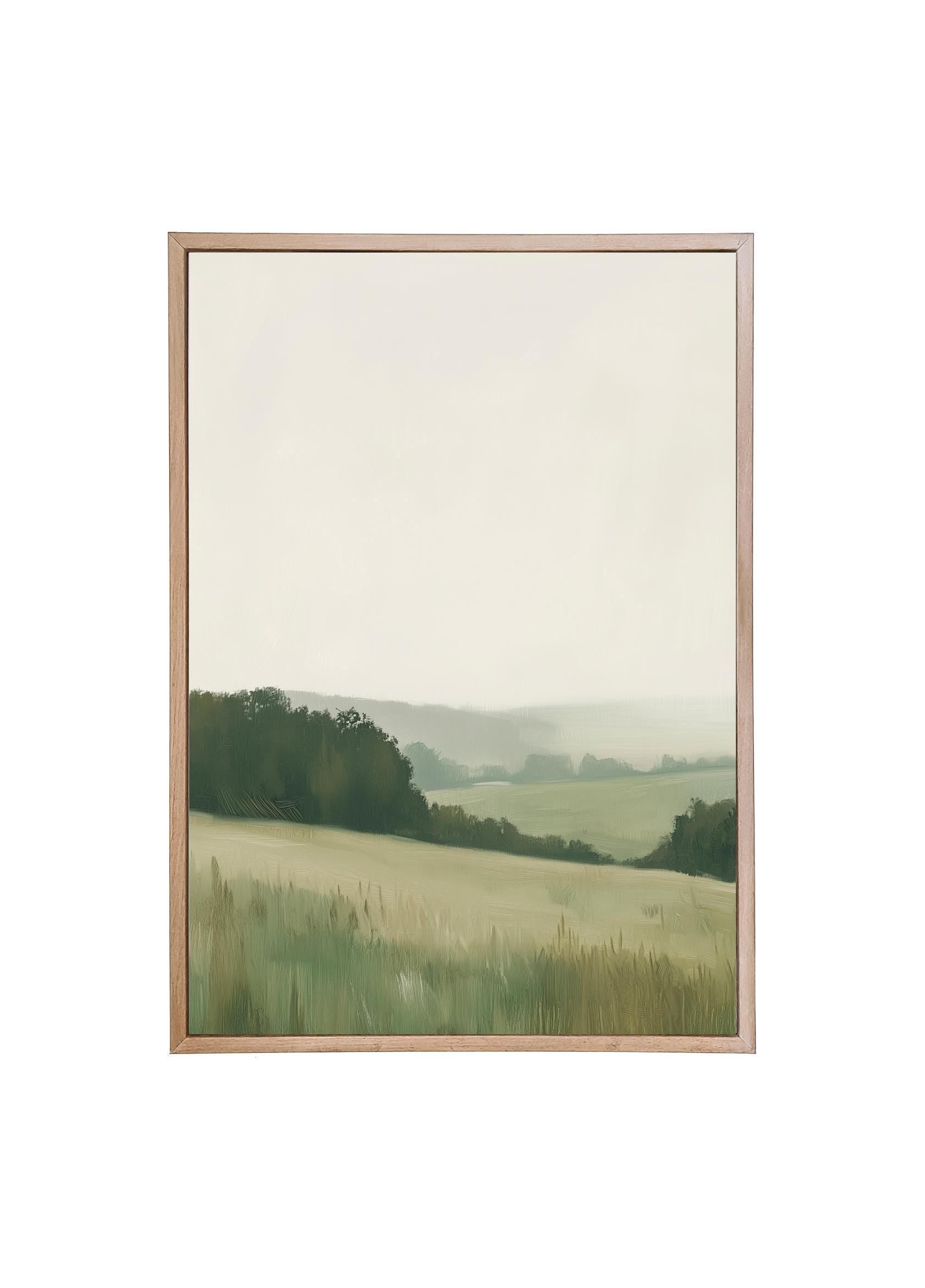 Wood Framed Print - Hillside Pastures - Handmade in USA, gallery wall art, framed decor