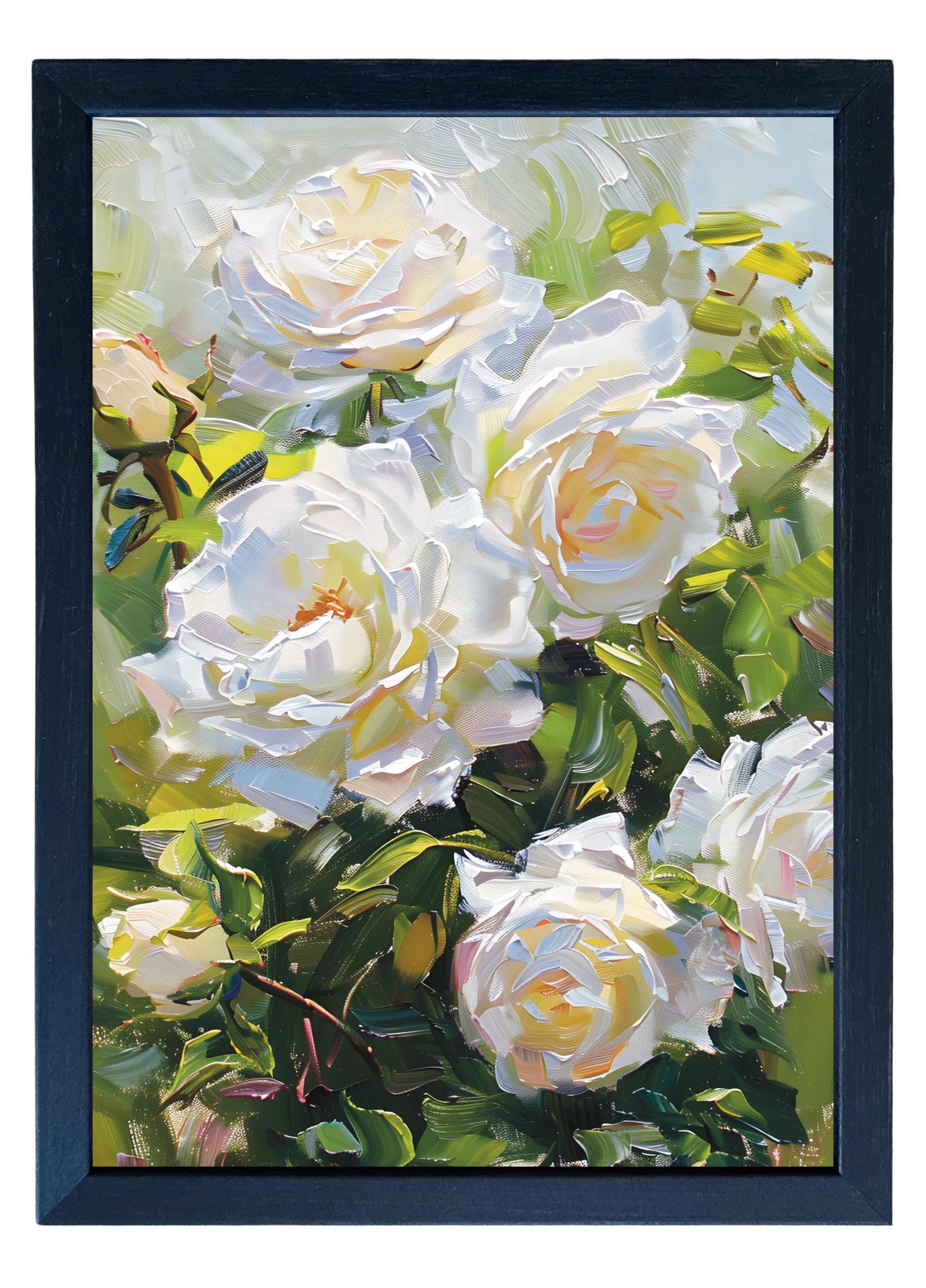 Wood Framed Print - Rose Bush - Handmade in USA, gallery wall art, framed decor