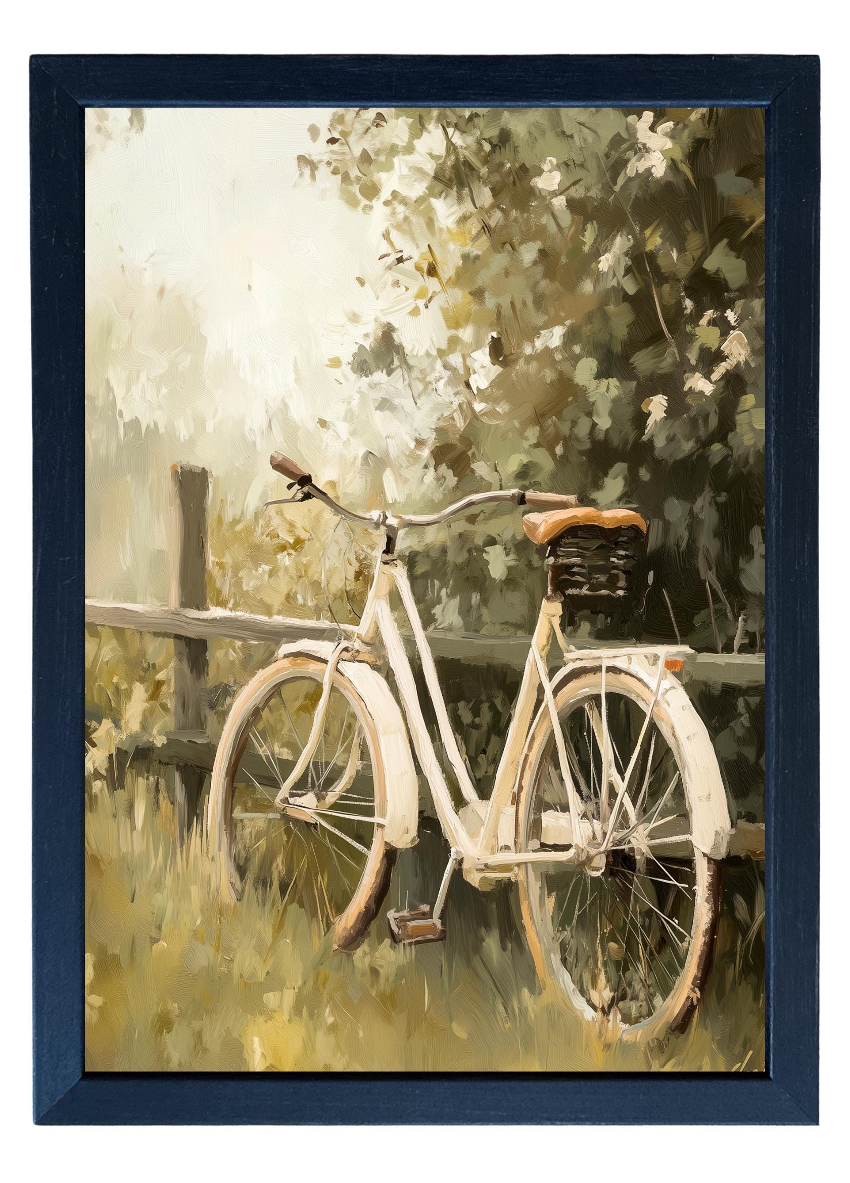 Wood Framed Print - Spring Bike Ride - Handmade in USA, gallery wall art, framed decor
