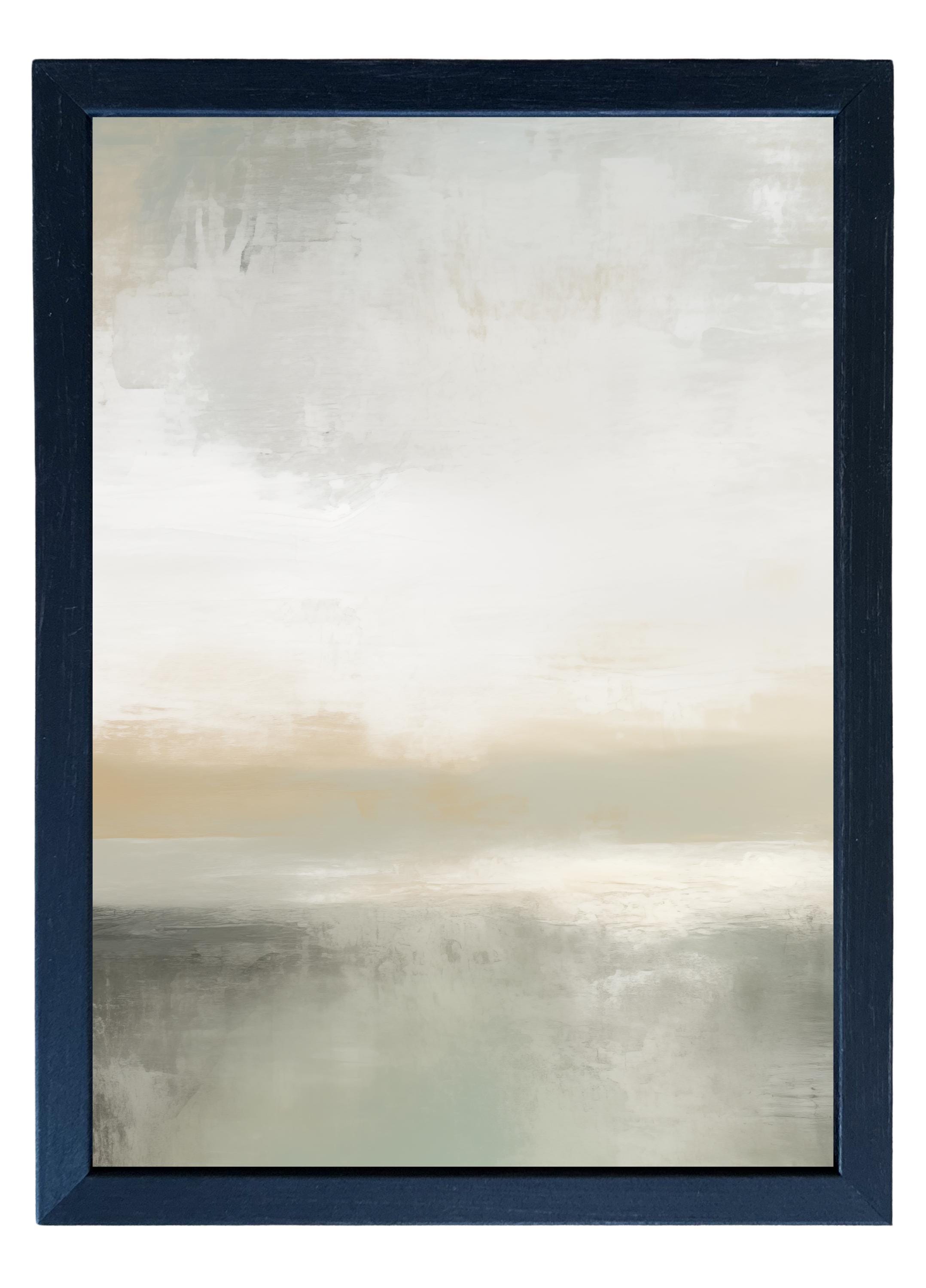 Wood Framed Print - Abstract Greige - Handmade in USA, gallery wall art, framed decor