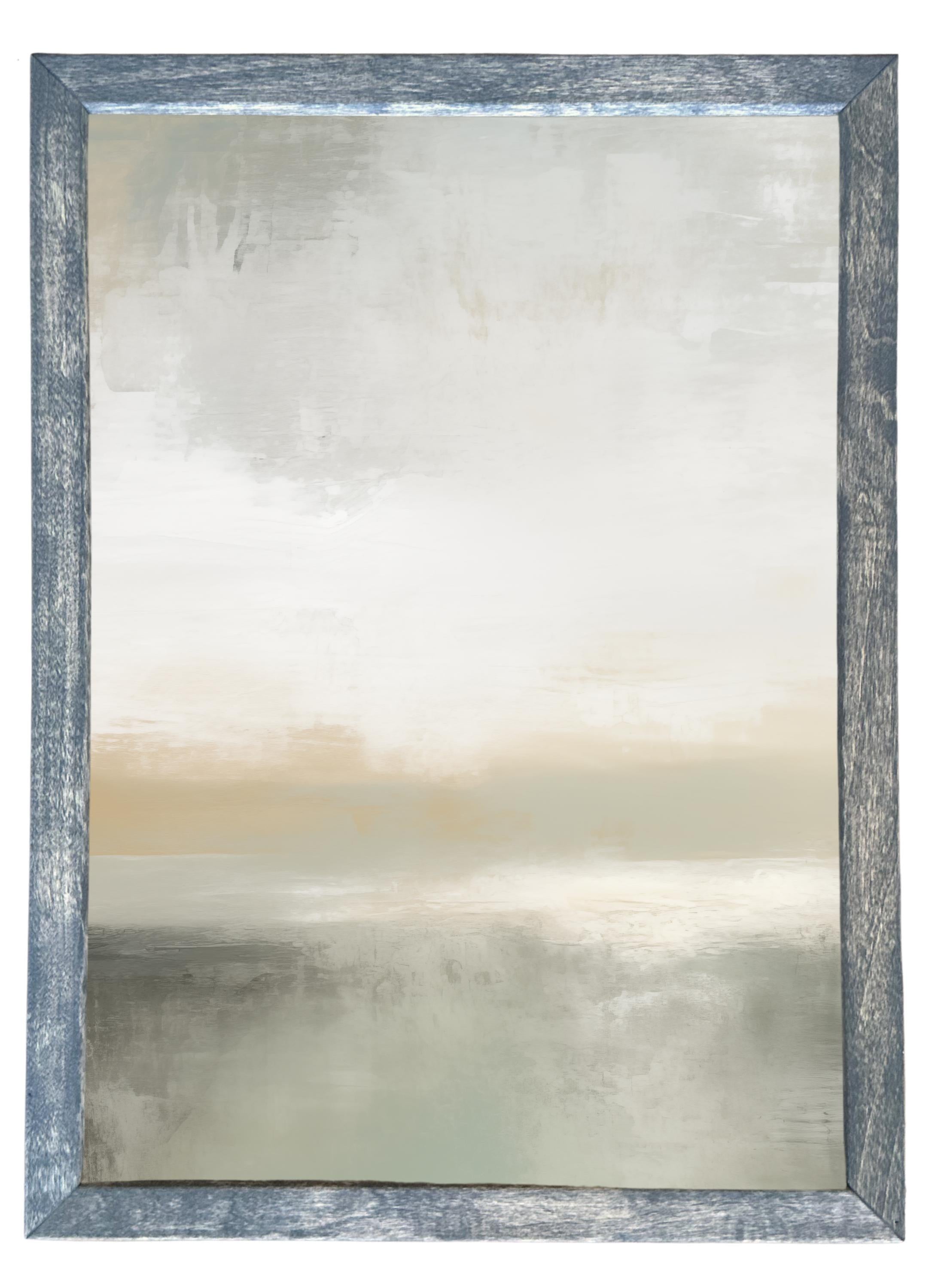 Wood Framed Print - Abstract Greige - Handmade in USA, gallery wall art, framed decor