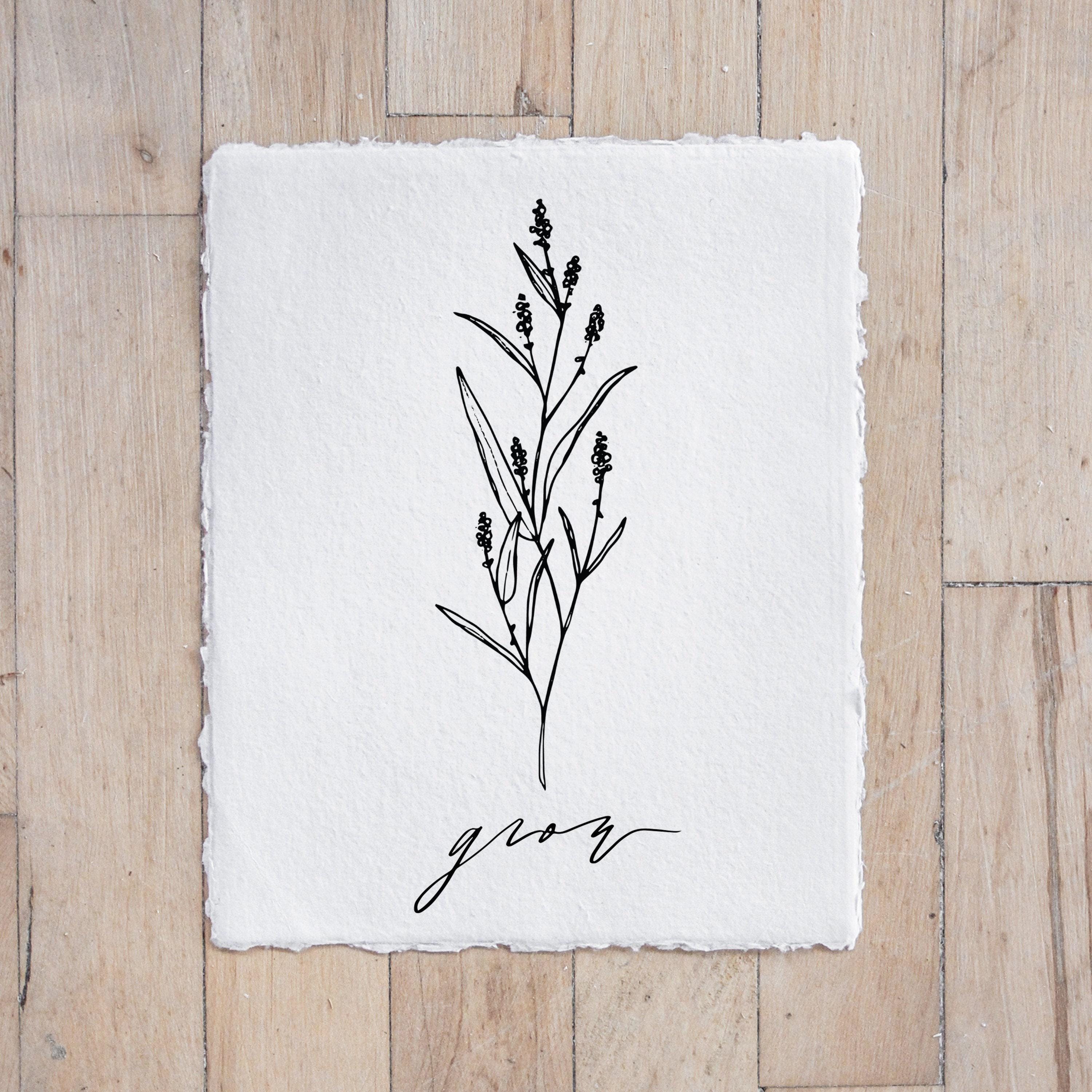 Glass Table Frames & Cards - Grow Wildflower Print
