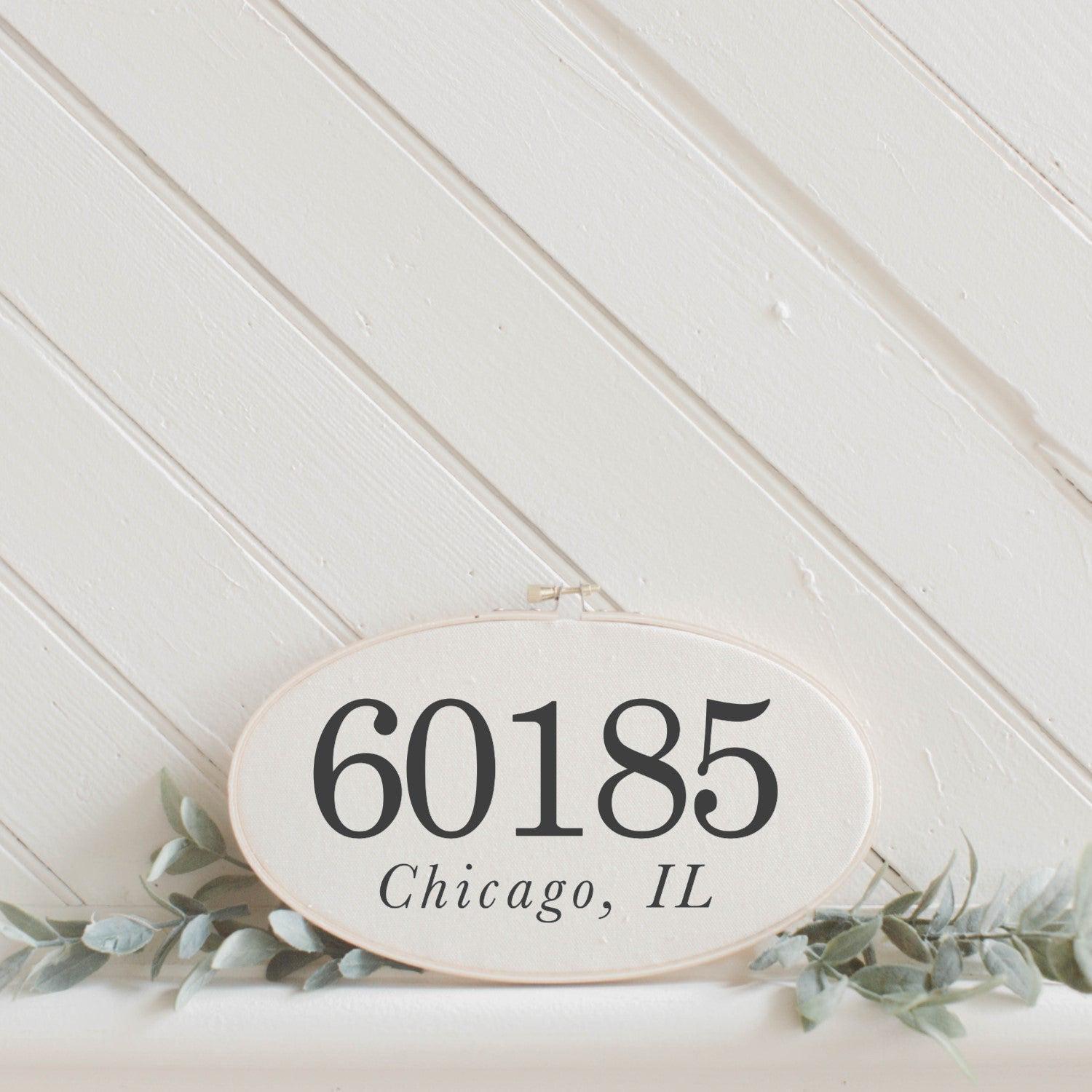 Personalized Embroidery Hoops - Personalized Zip Code